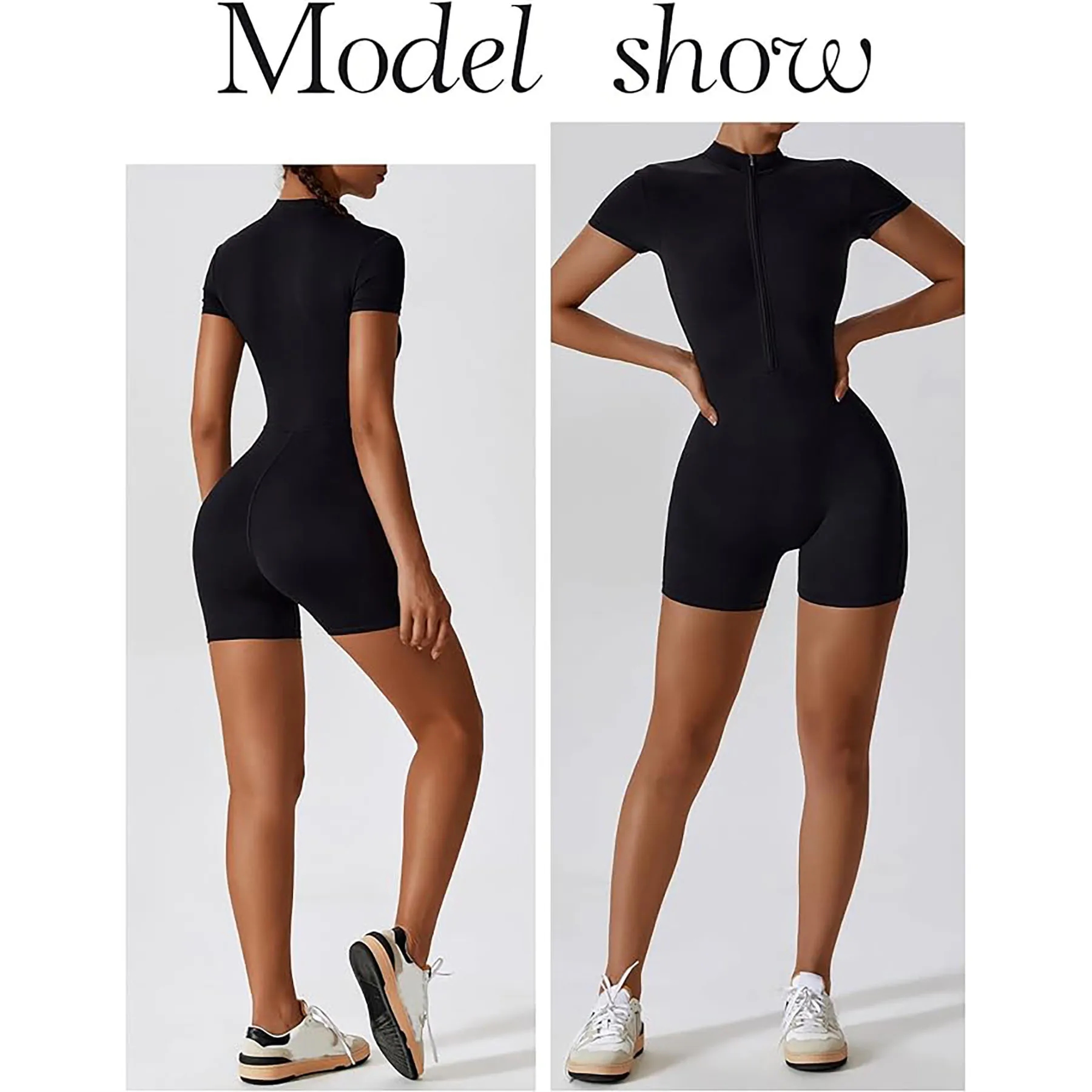 Zip Up Short Sleeve Jumpsuit 24