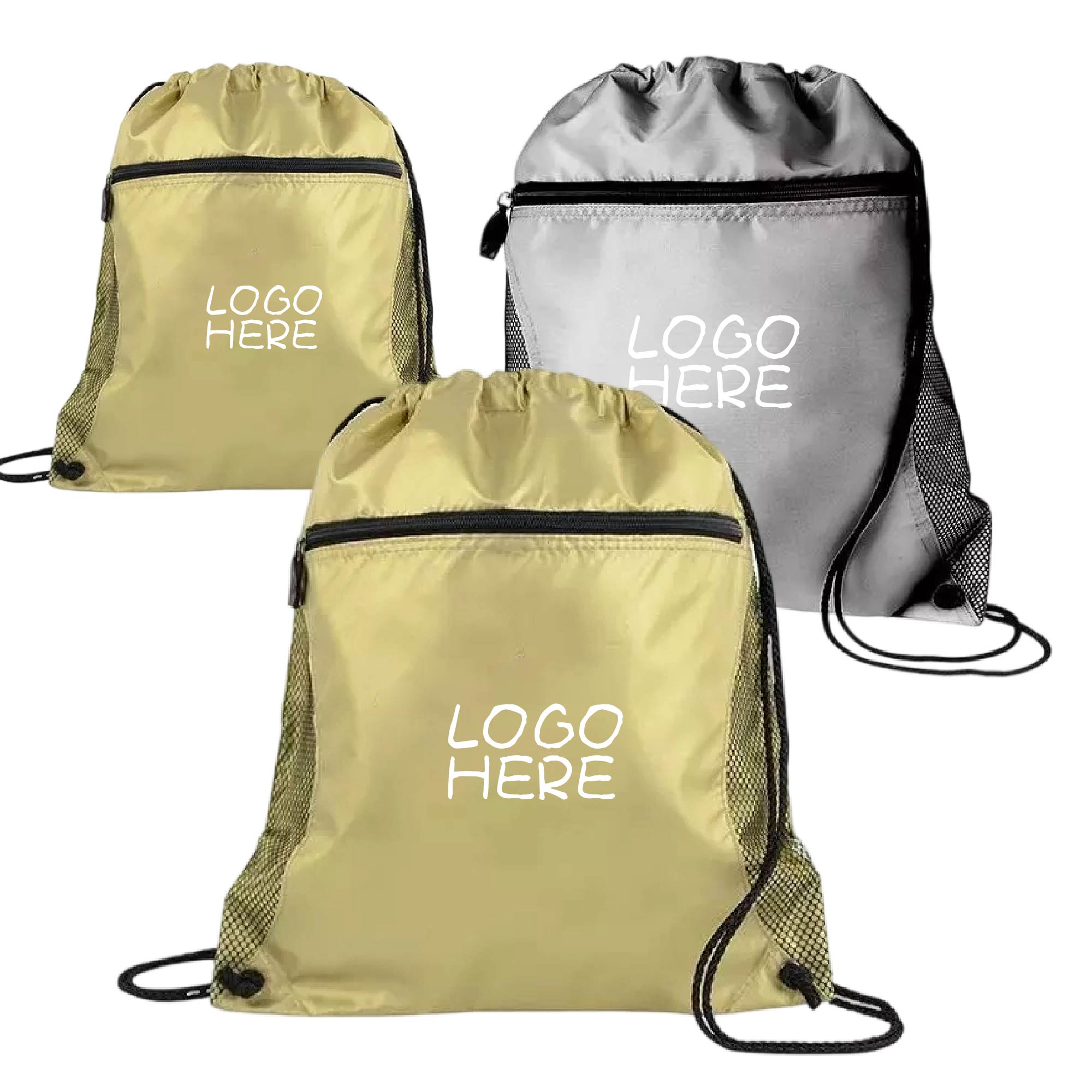 Casual Zipper Drawstring Backpack Bag