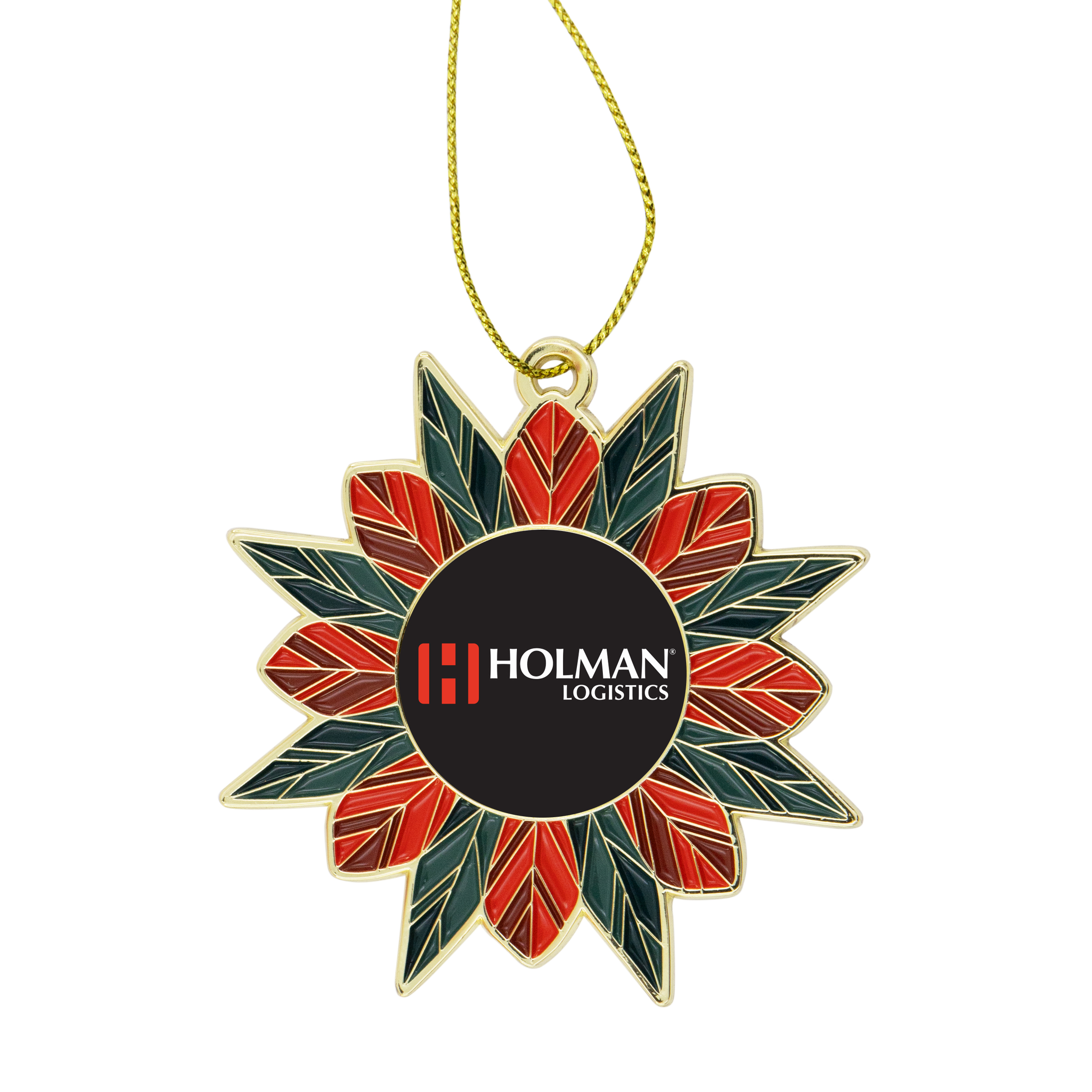 Modern Poinsettia Holiday Ornament 13