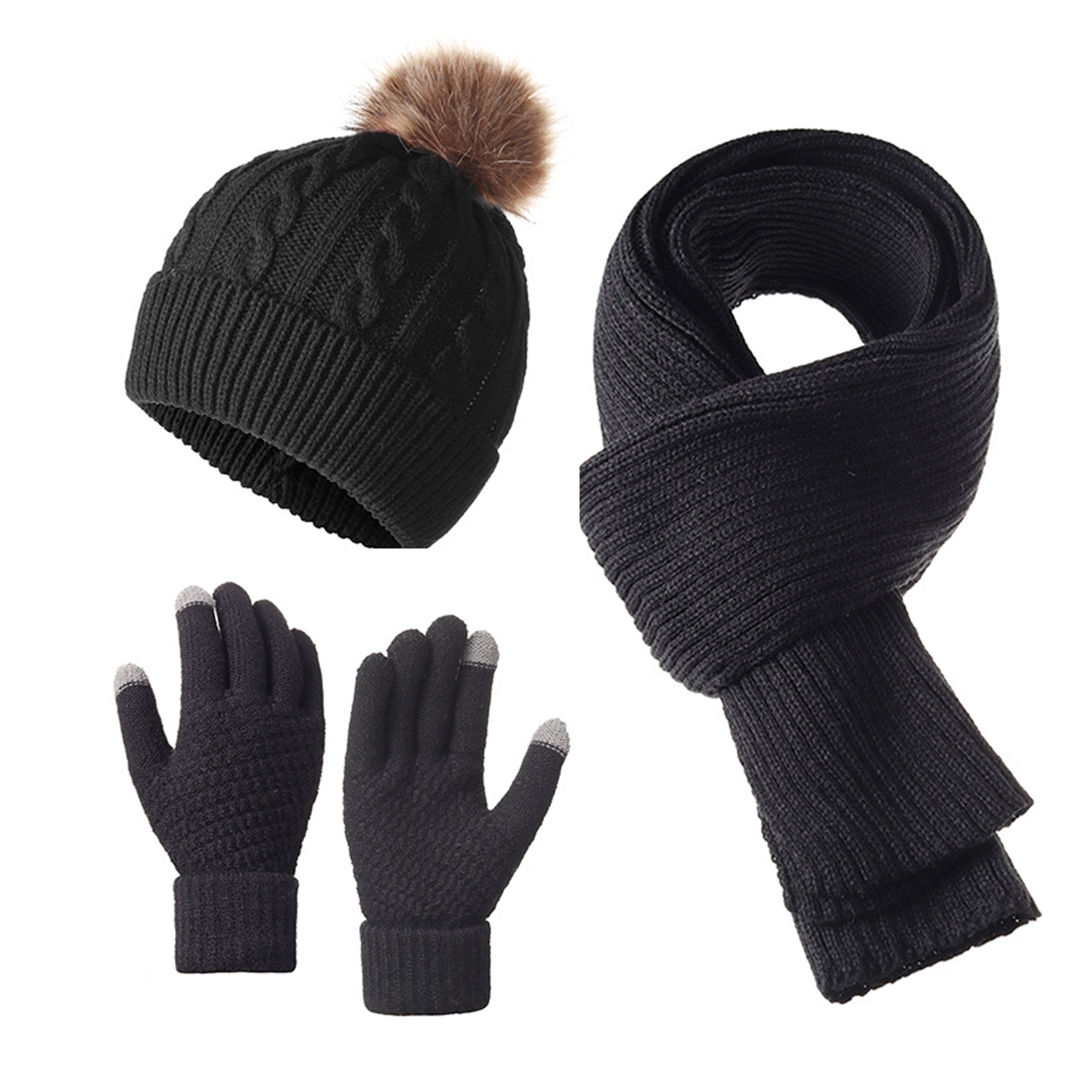 Warm Winter 3-Piece Set (Hat, Scarf, Gloves) MOQ 20 13