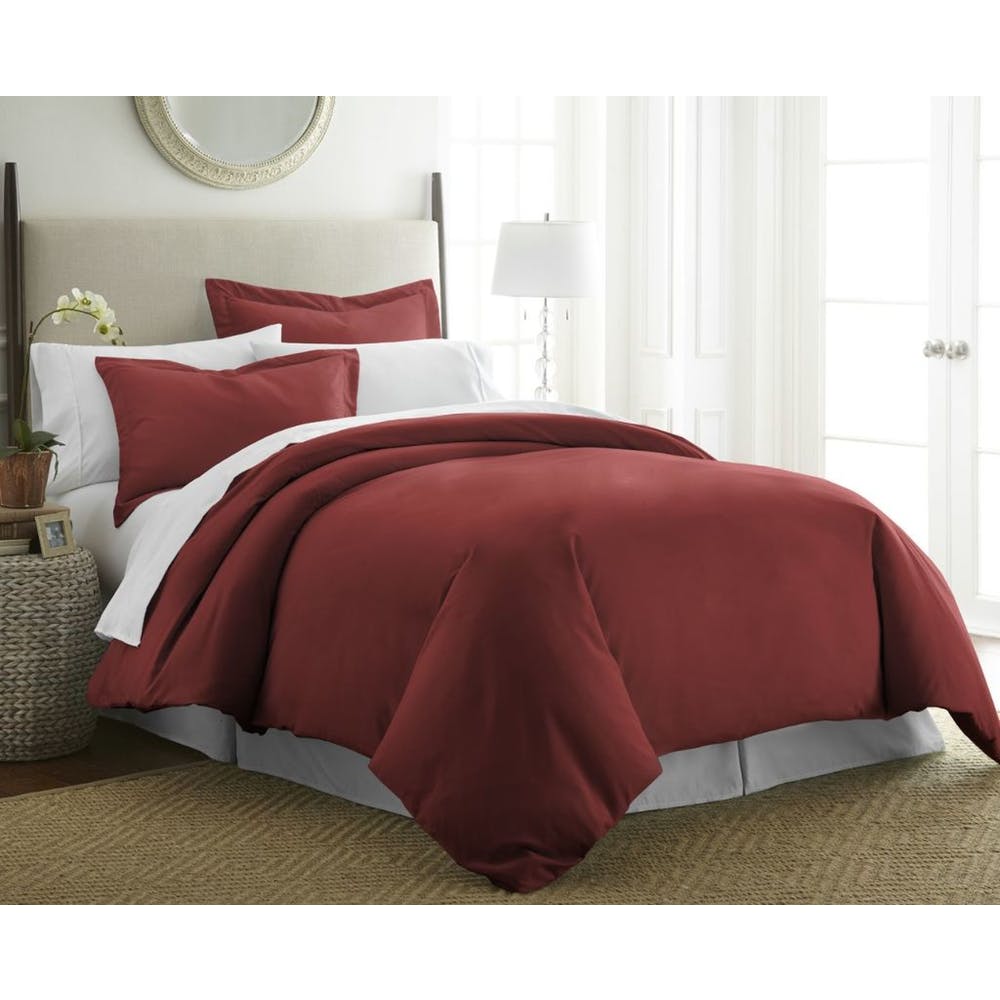 Duvet Cover Sets - Burgundy Full-Queen 3 Piece 2