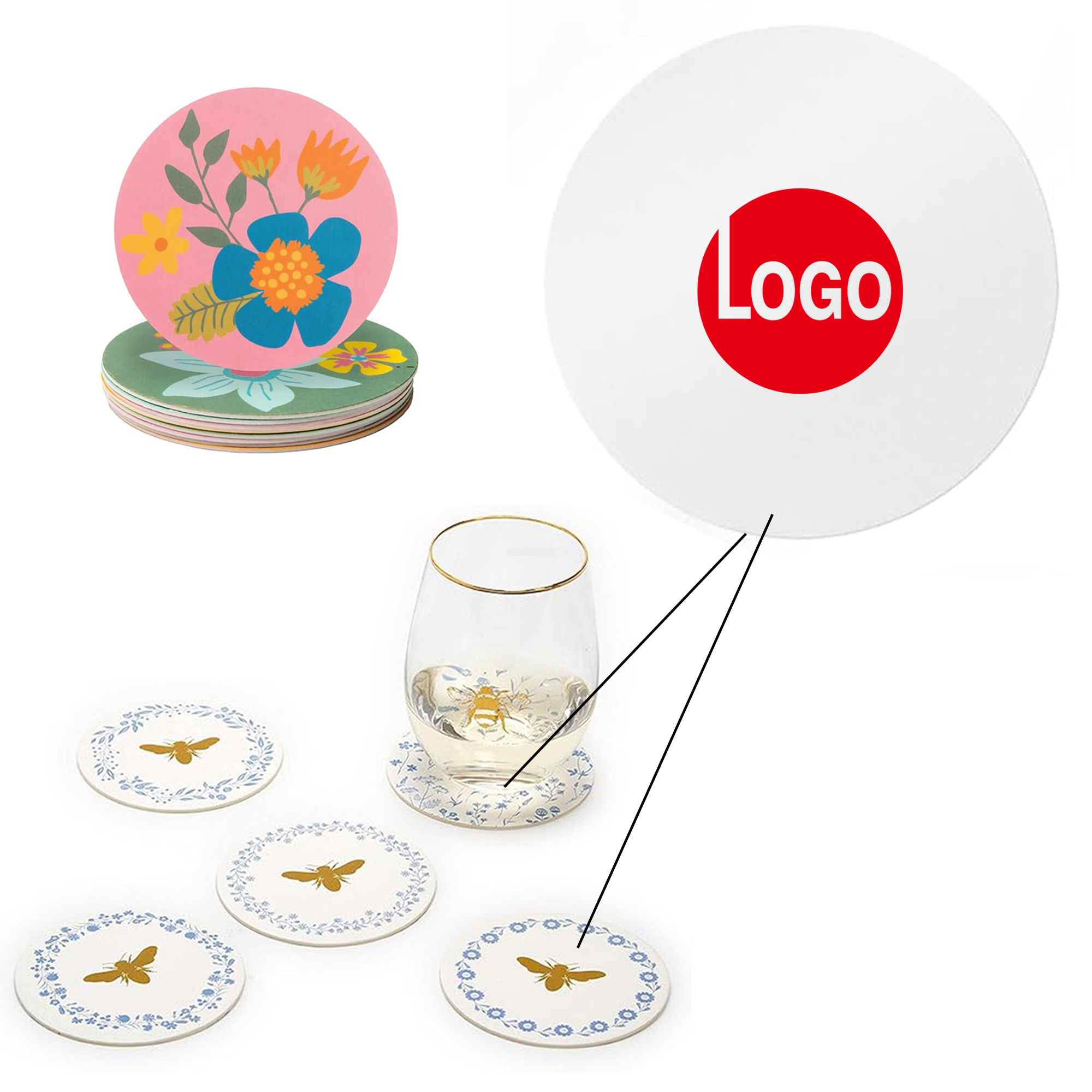 Custom Biodegradable Paper Coasters 5