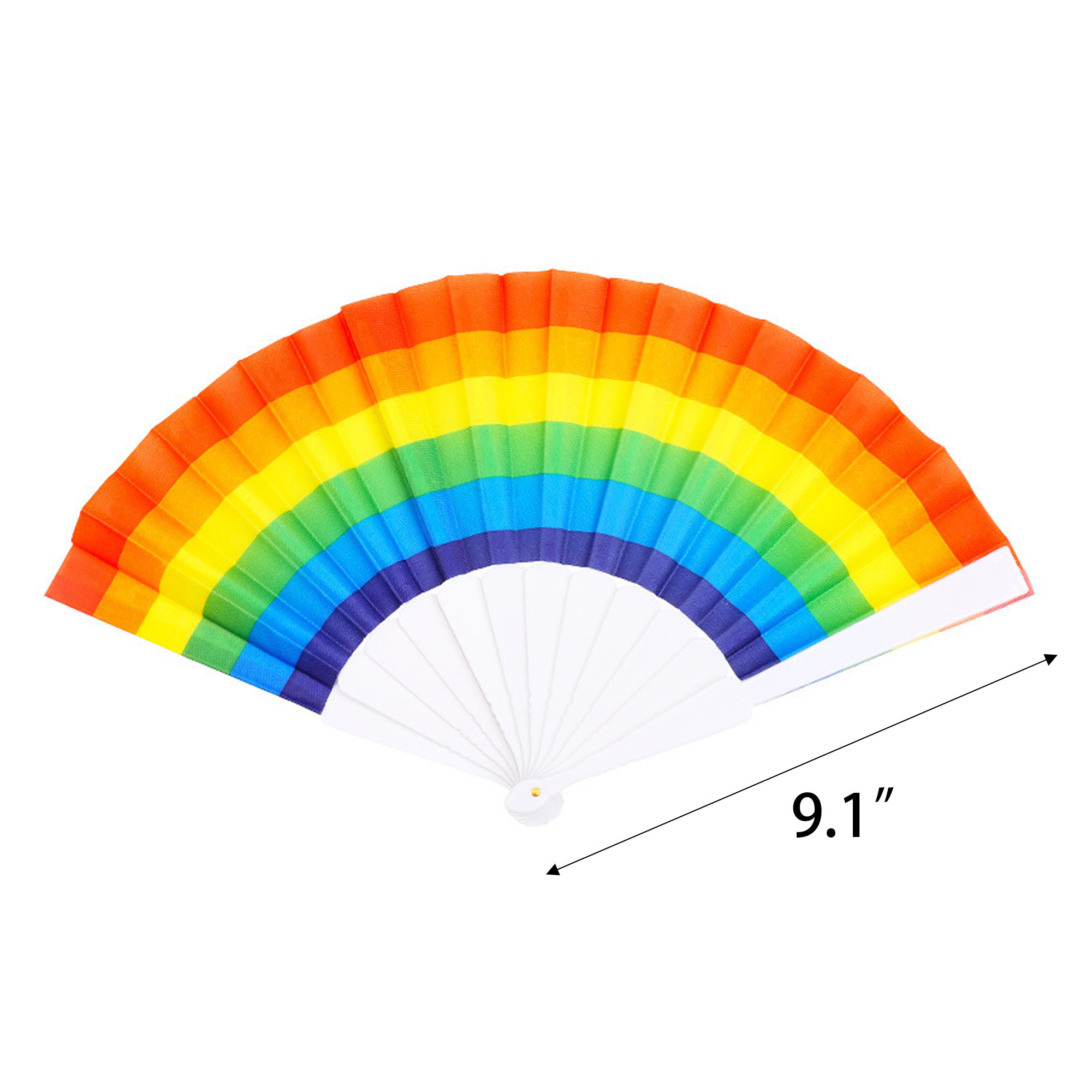 Customizable 9" Foldable Rainbow Fan with Eco-Friendly Print 4
