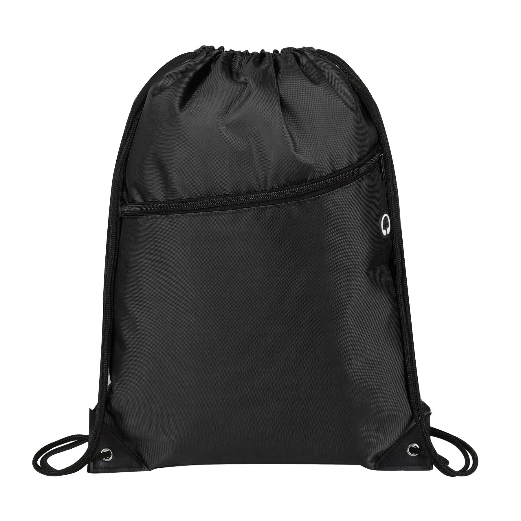 420D Heavy Duty Drawstring Backpack With Front Zipper 38