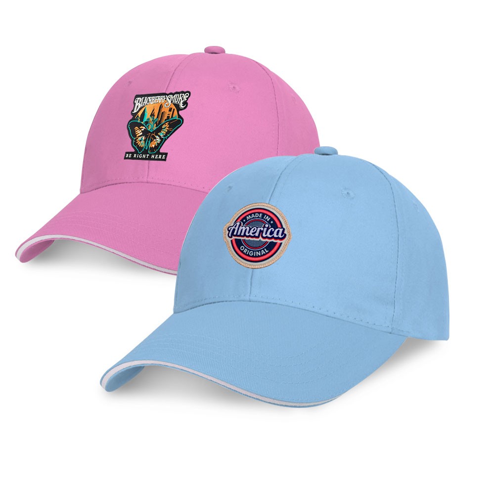 6 Panel Cotton Twill Sandwich Cap