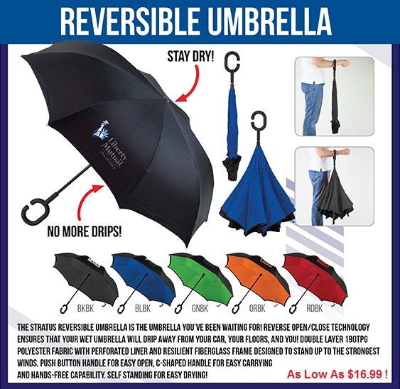 48 Inch Inverted "Upside Down" Umbrella with CHandle SAUM7103