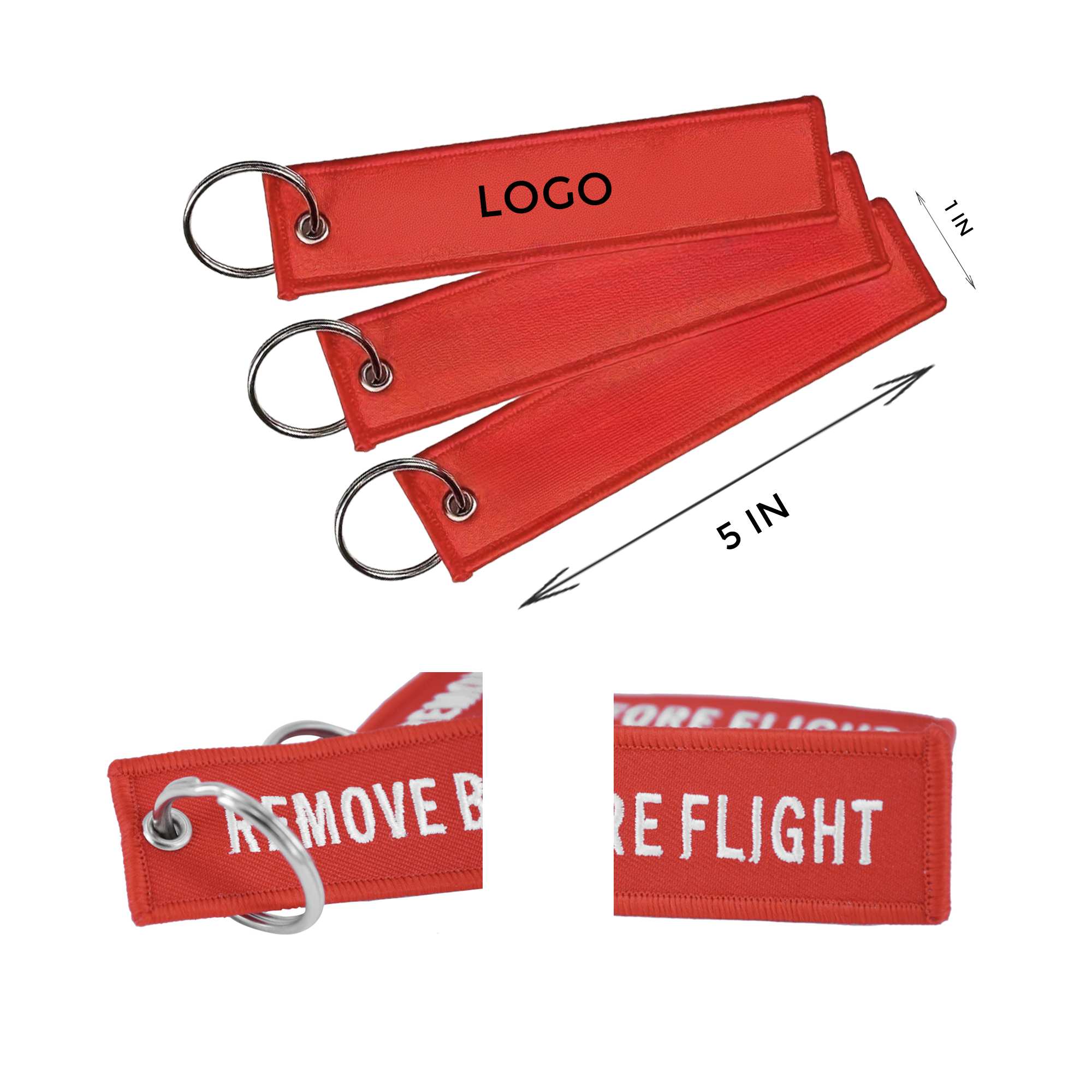 Embroidery Woven Strip Keychain