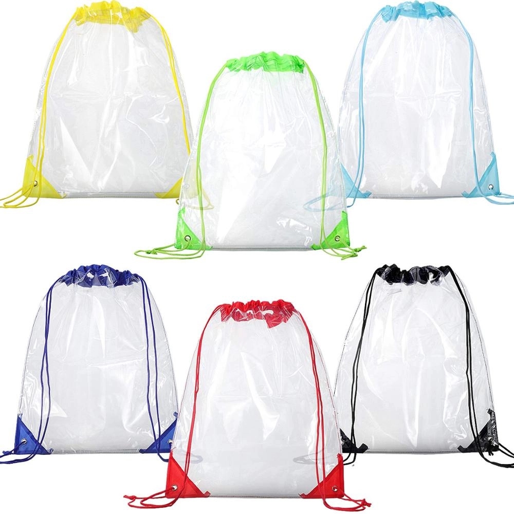 Clear Vinyl Drawstring Backpack Bag