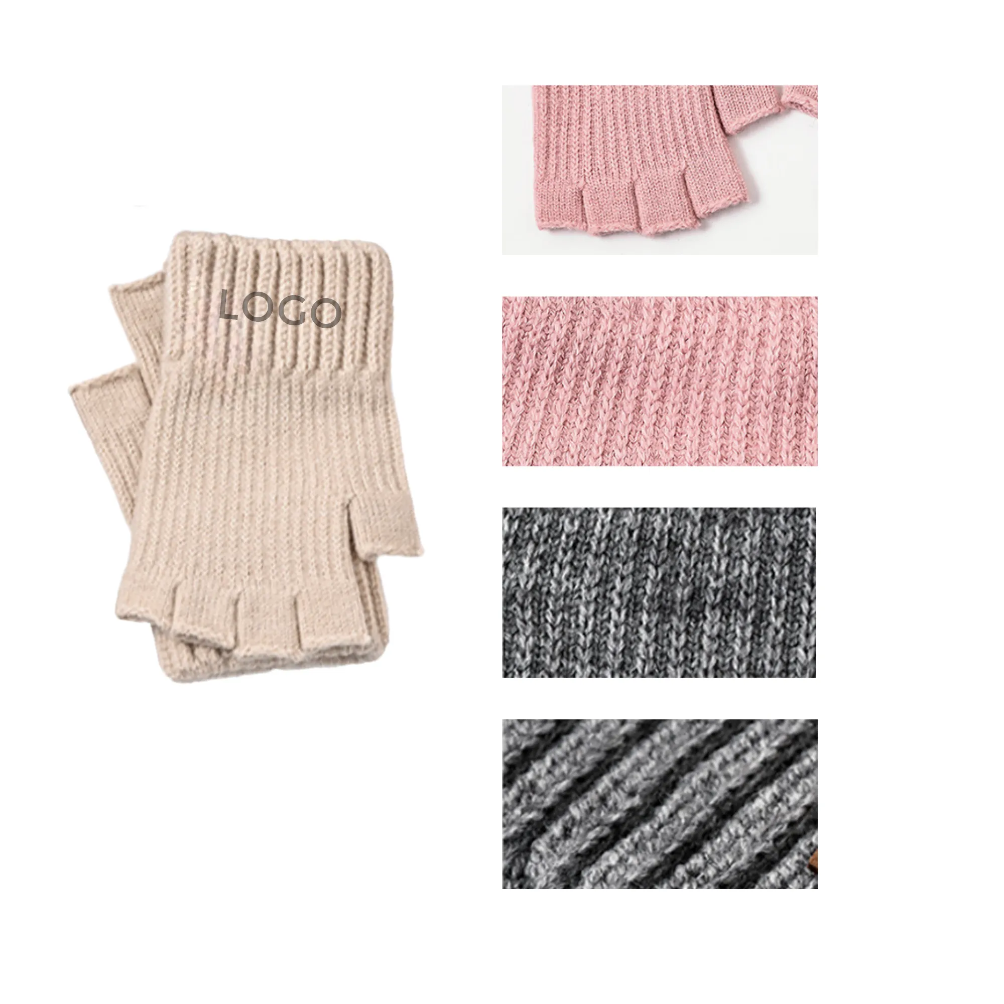 MOQ 10 PCS Knitted Fingerless Gloves 3