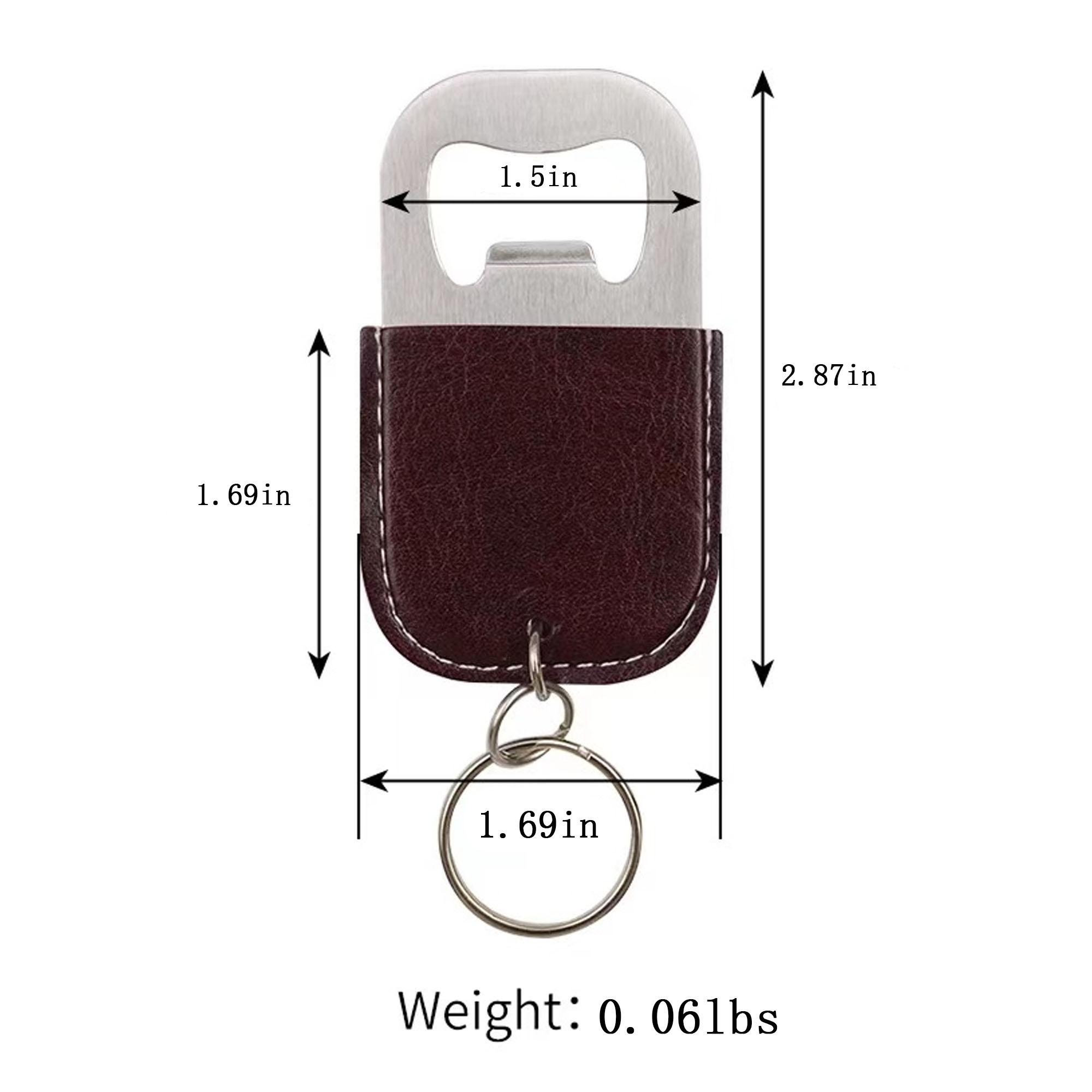 Durable PU Leather Keychain with Beer Bottle Opener 8
