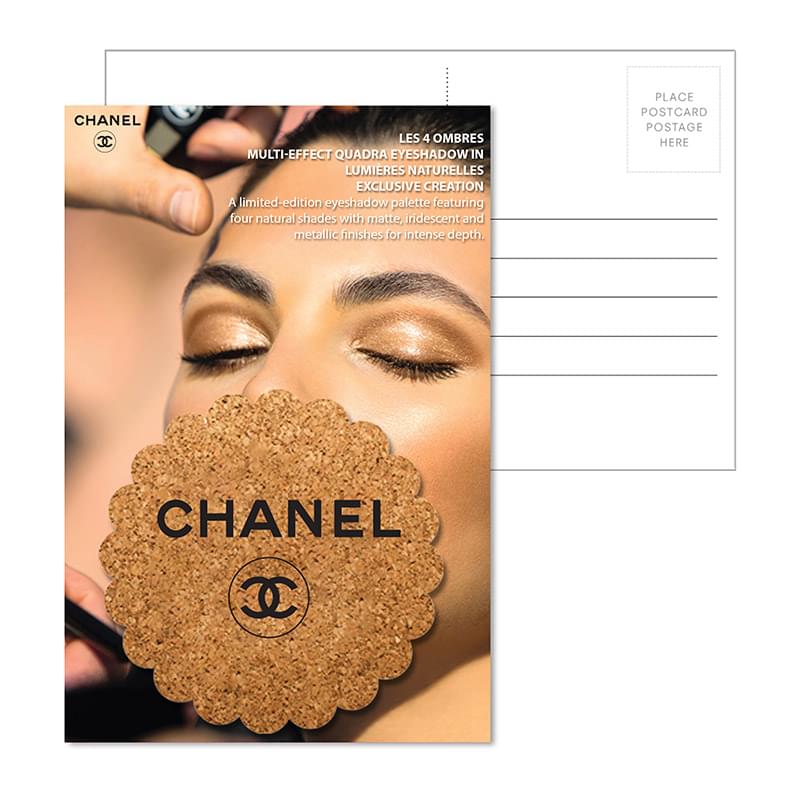 Post Card with Flower Cork Coaster