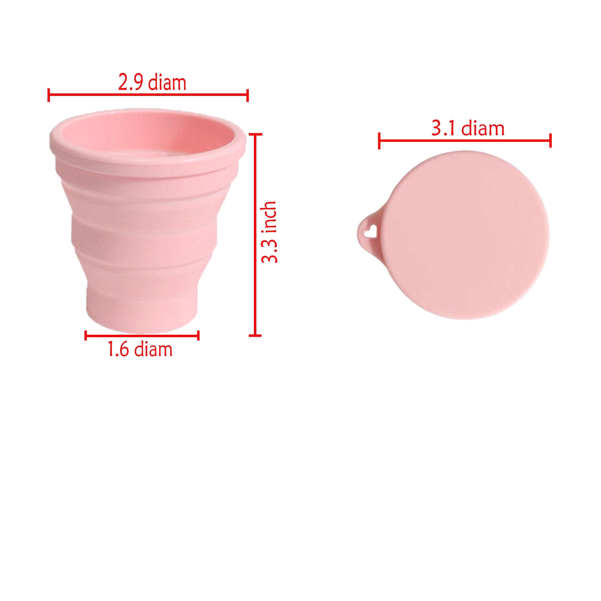 Silicone Folding Cup With Cover MOQ 100pcs 5