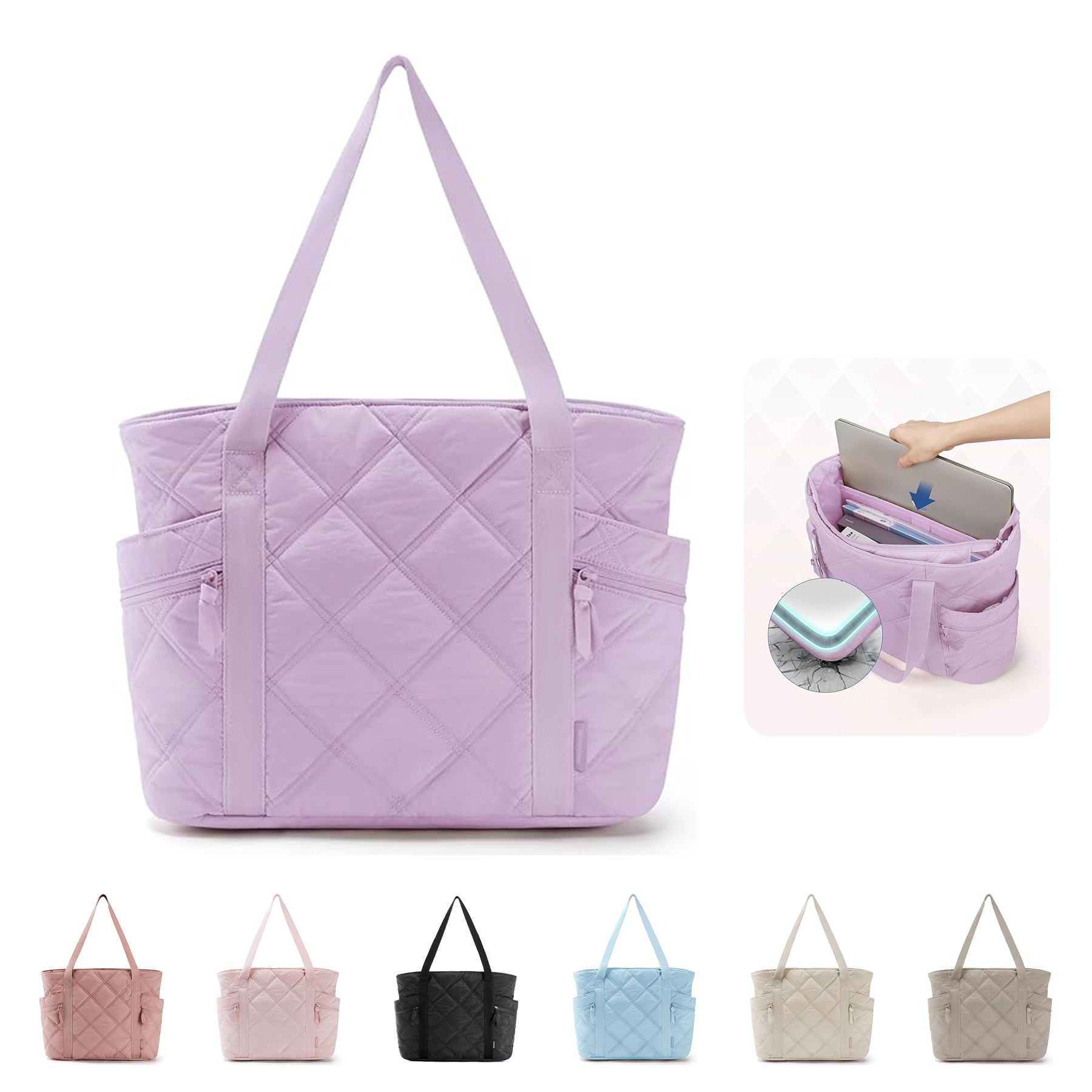 Travel Essentials Quilted Carry On Bag, custom tote bag with logo imprint 5