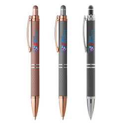 Sirin Softy Rose Gold Metal Pen with Stylus (Full Color Imprint)