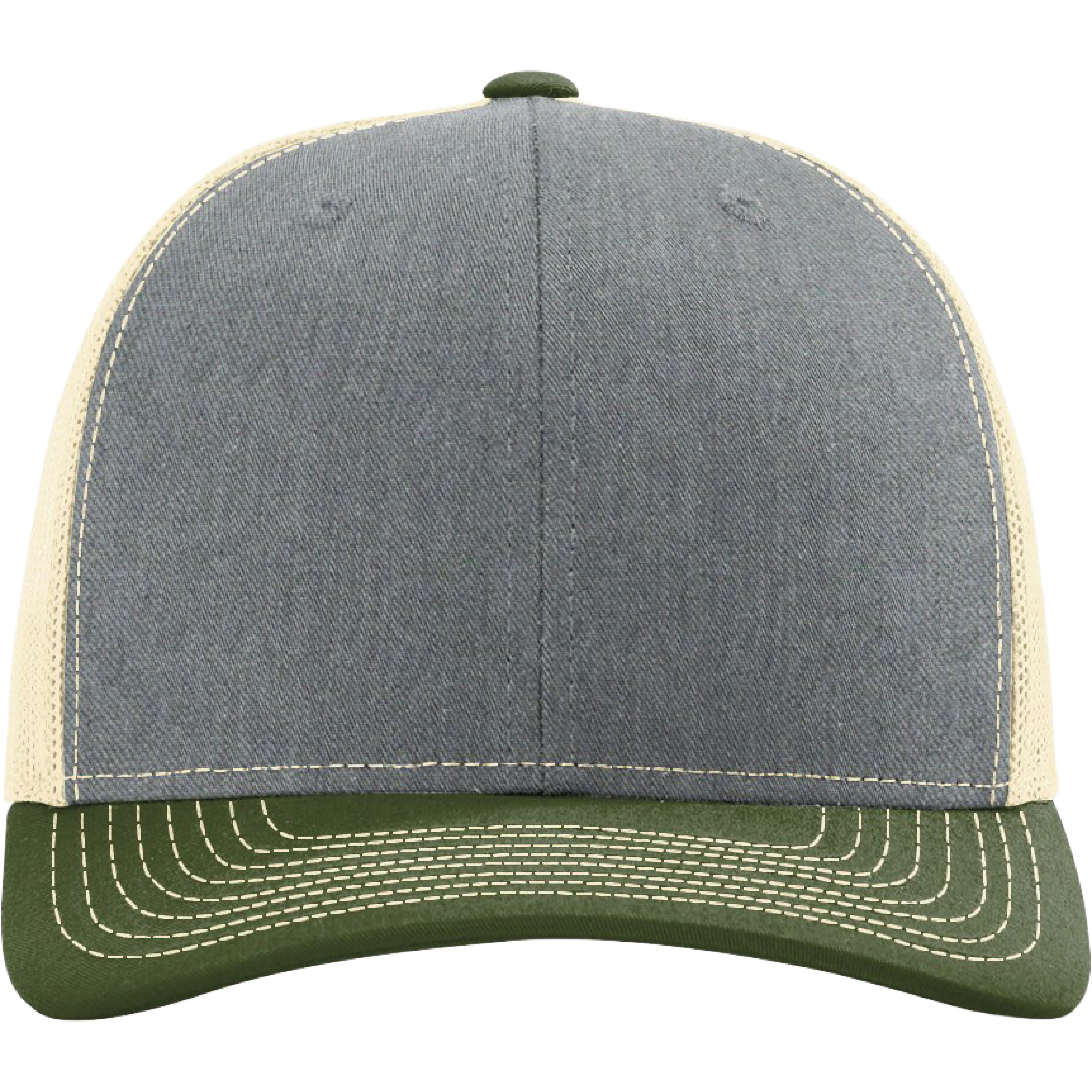 Richardson 112 6-Panel Snapback Trucker Hat w/Leatherette Adhesive Patches or Embroidery 322