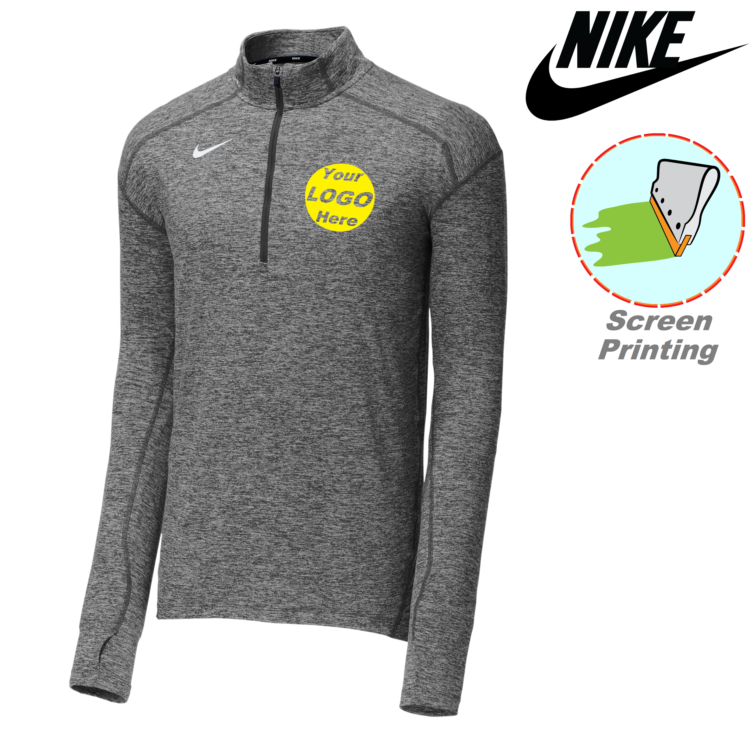 Nike Dry Element 1/2-Zip Cover-Up w/ Screen Print 5.5 oz.