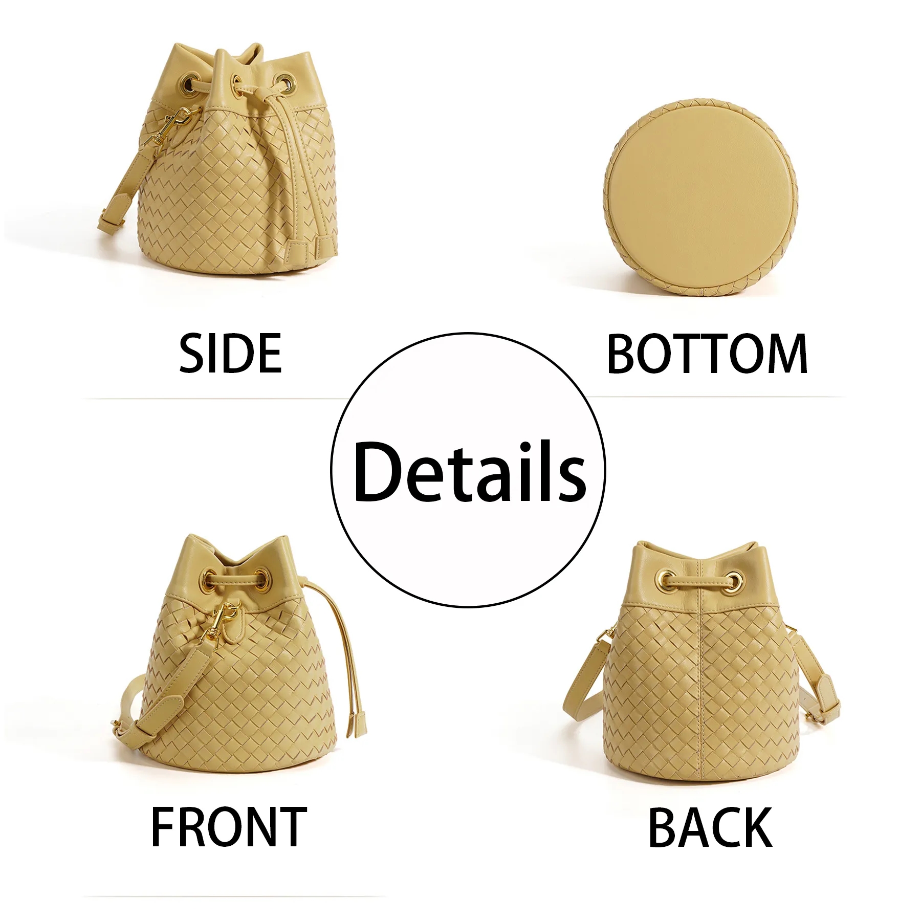 Genuine Leather Innovative Drawstring Cross-Body Bag 18