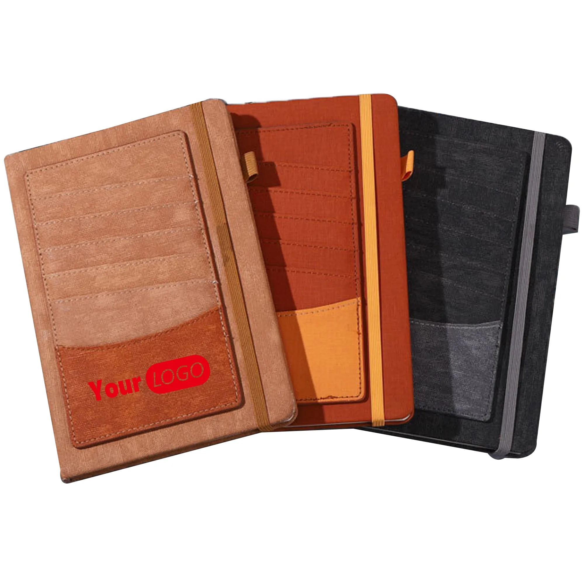 A5 Notebook With Leather Card Holder 4