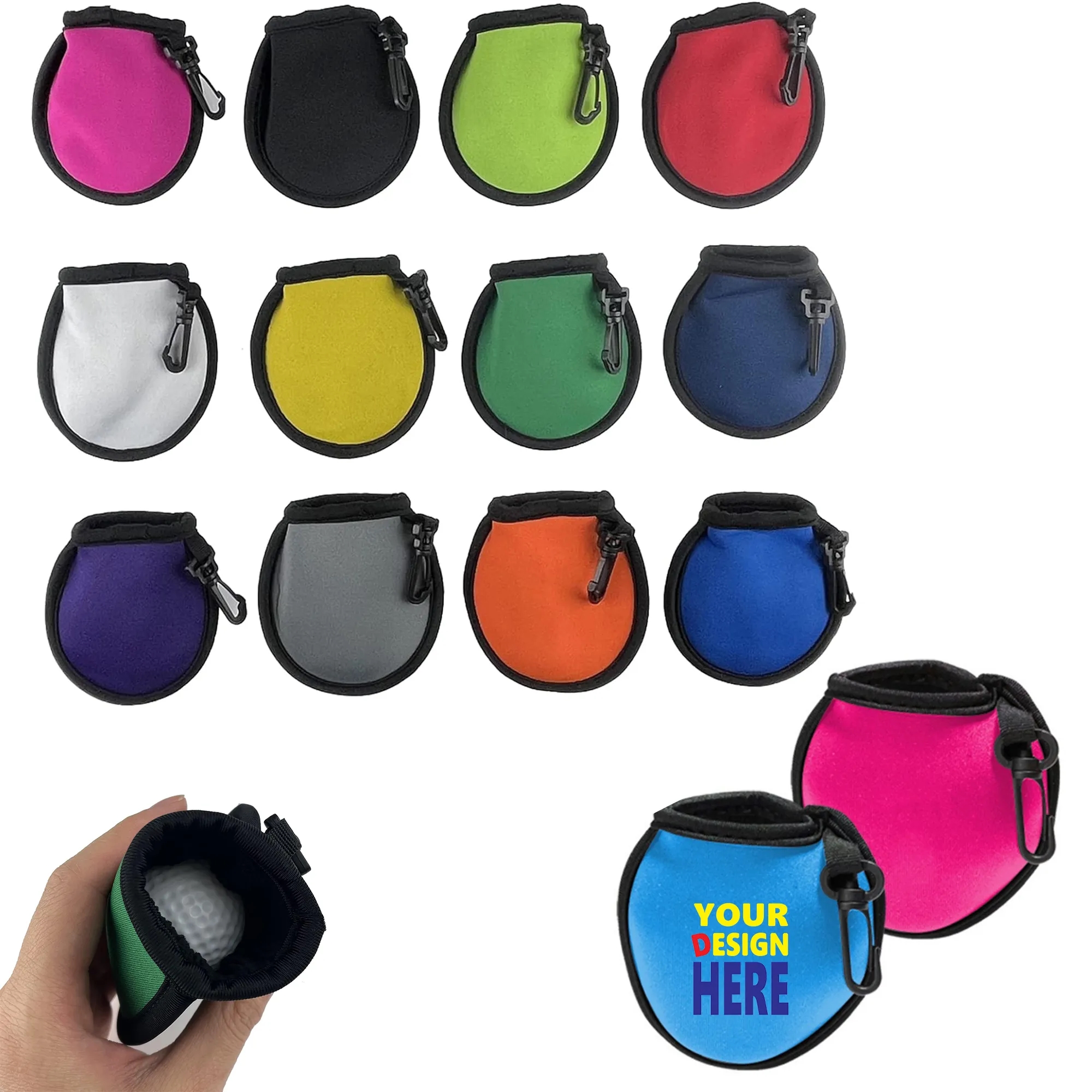 Full Color Golf Ball Cleaner Pouch MOQ 50 6