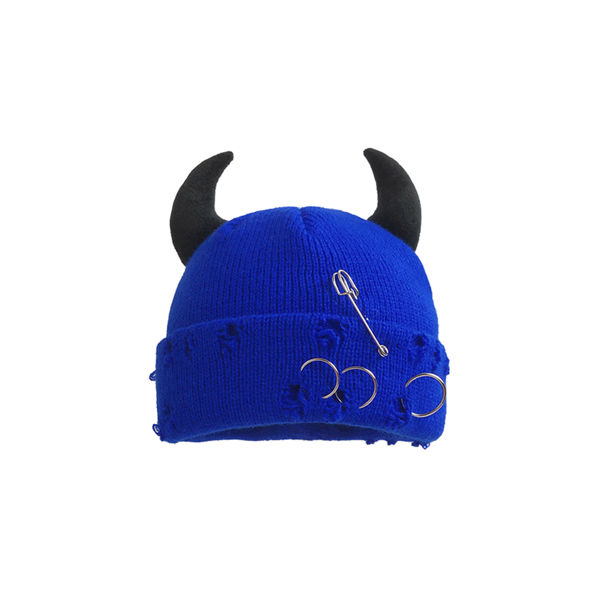 Custom Logo Horned Winter Knitted Hat 16