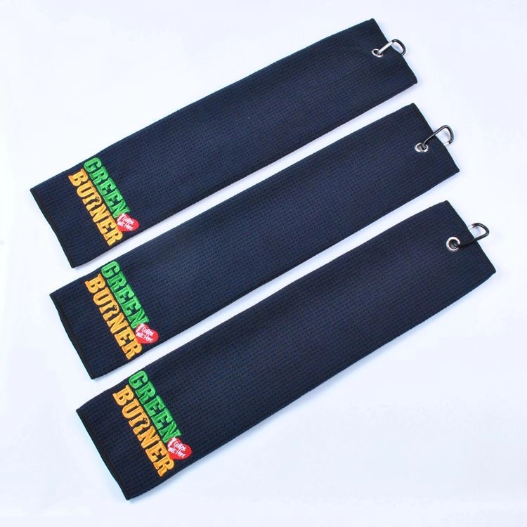 Folded Waffle Microfiber Golf Towel