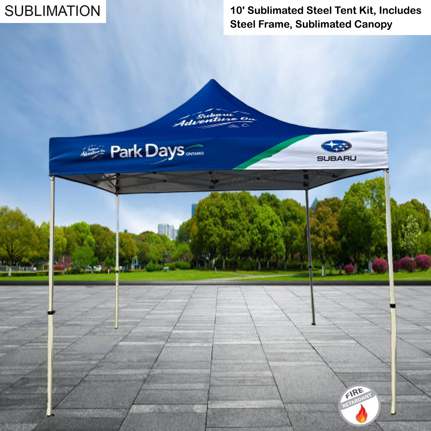 10' Steel Tent Kit, Includes Steel Frame and Sublimated Canopy Only 7