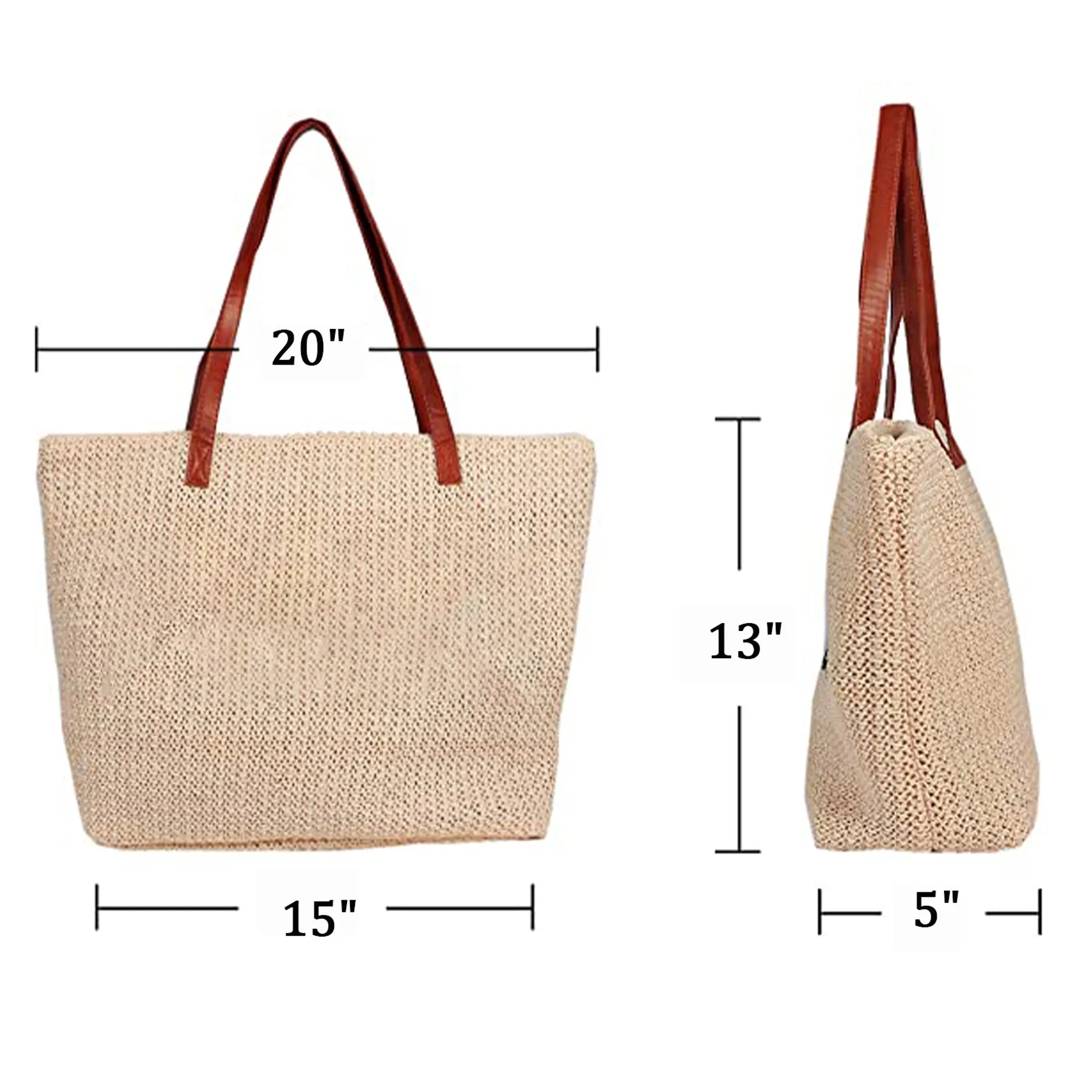 Large Women Straw Beach Bag, custom tote bag with logo imprint 9