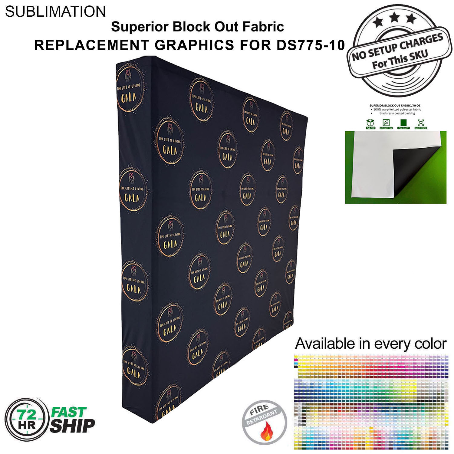 72 Hr Fast Ship - Replacement Graphics for 7.5' Straight Wall with Wrap End Caps 4