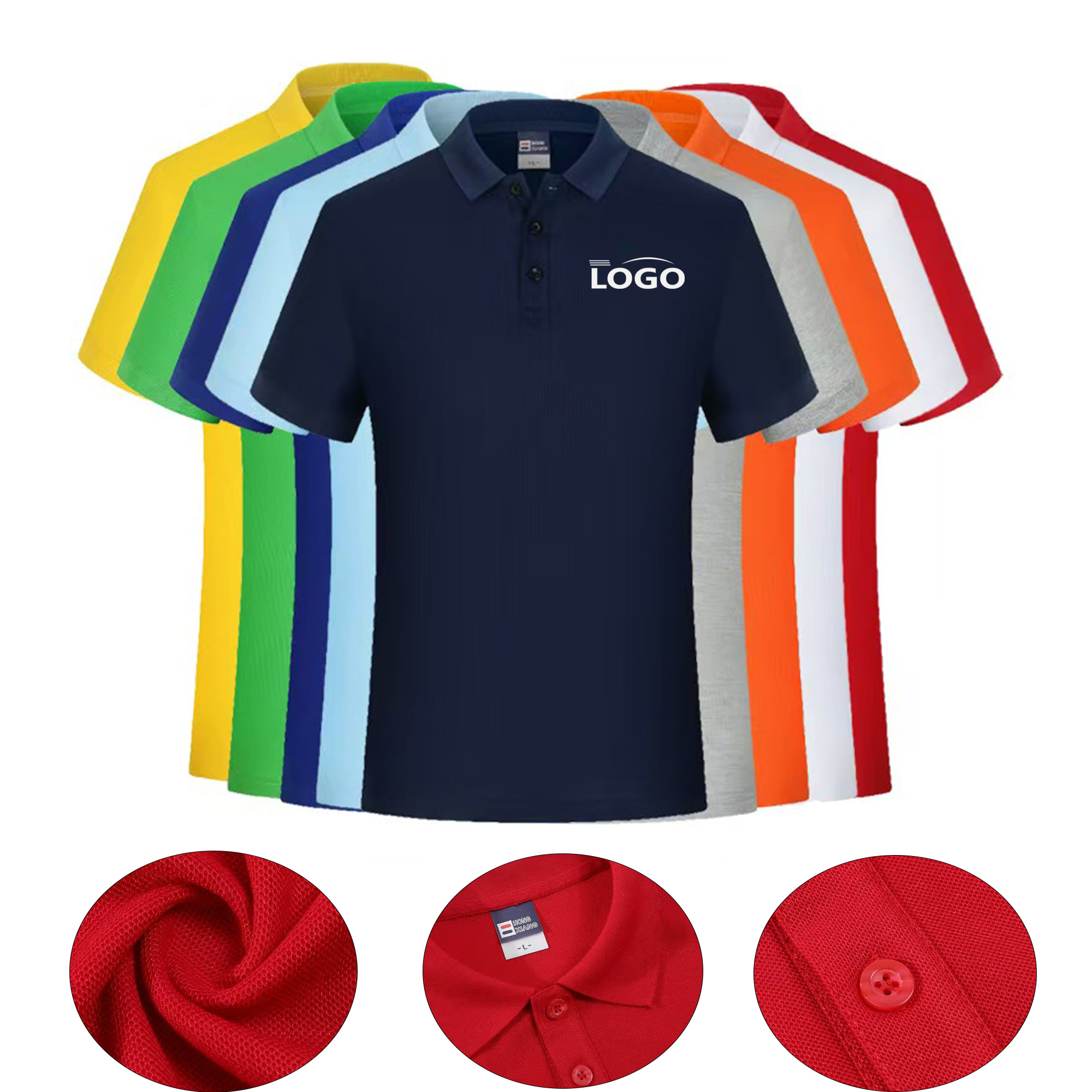 Polo Shirts Short Sleeve Pullover Cotton Work Shirt