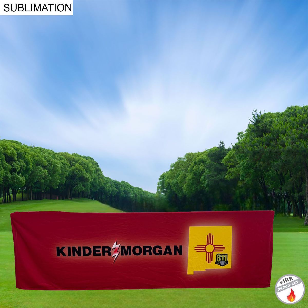 fiel Outdoor Use Sublimated PREMIUM Box Style Fitted Table Cloth 8' Table 4 sided Closed back #SU815-5