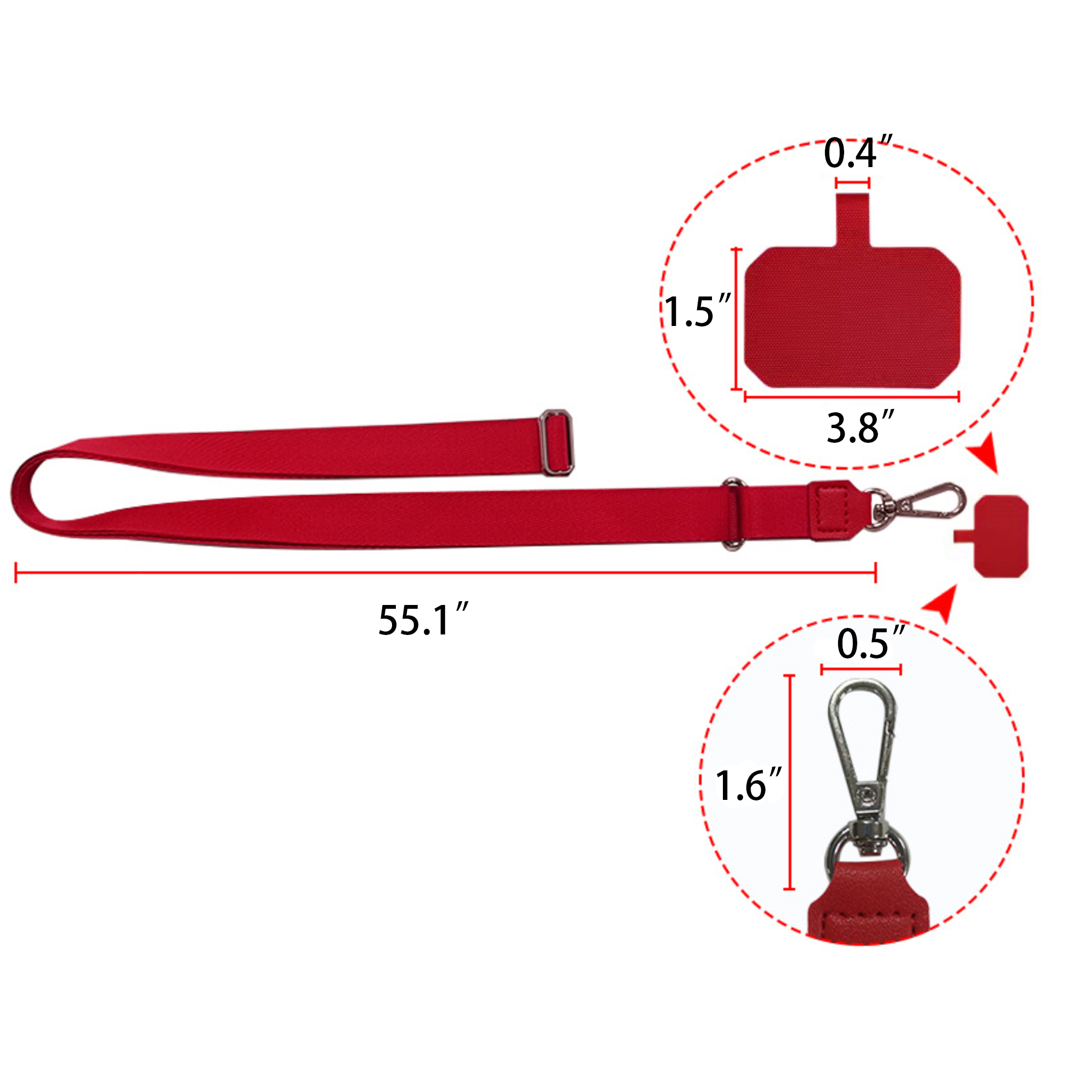 Full Color Polyester Long Cell Phone Lanyard MOQ 50 5