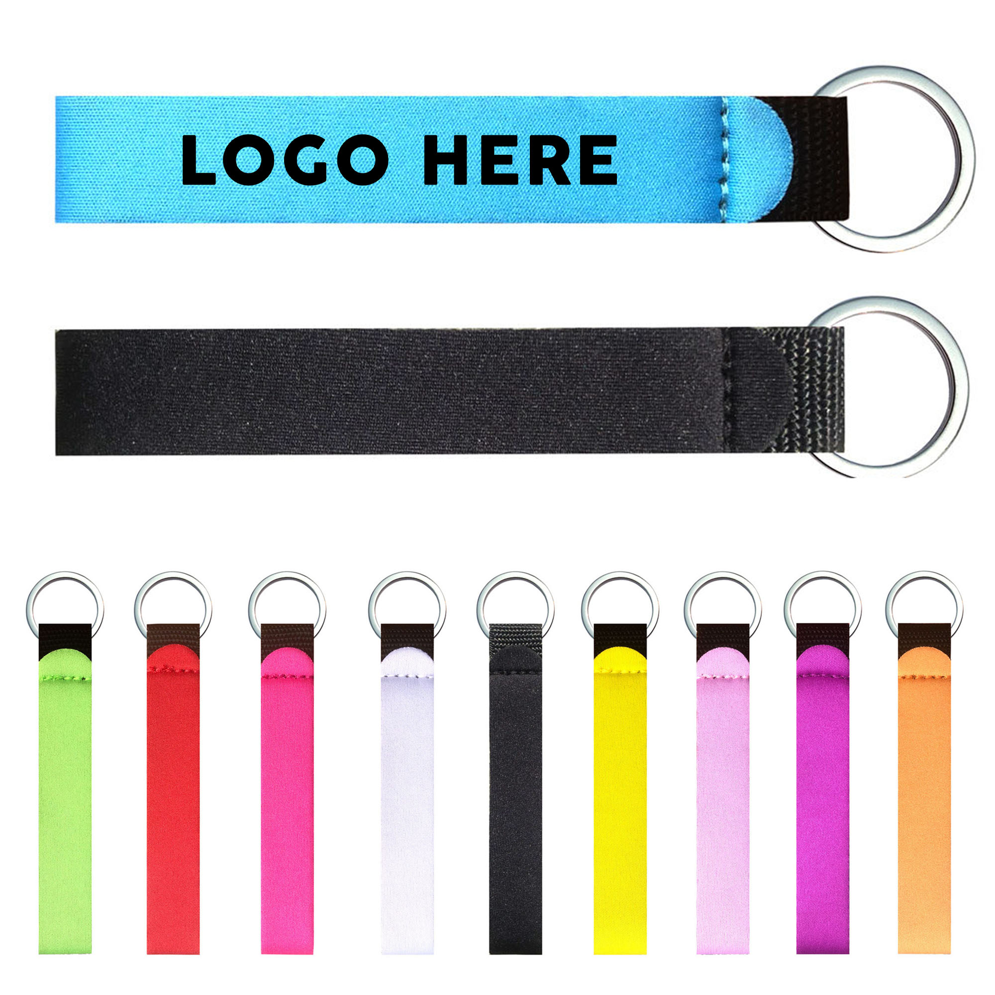 Custom Logo Neoprene Wristlet Keychain