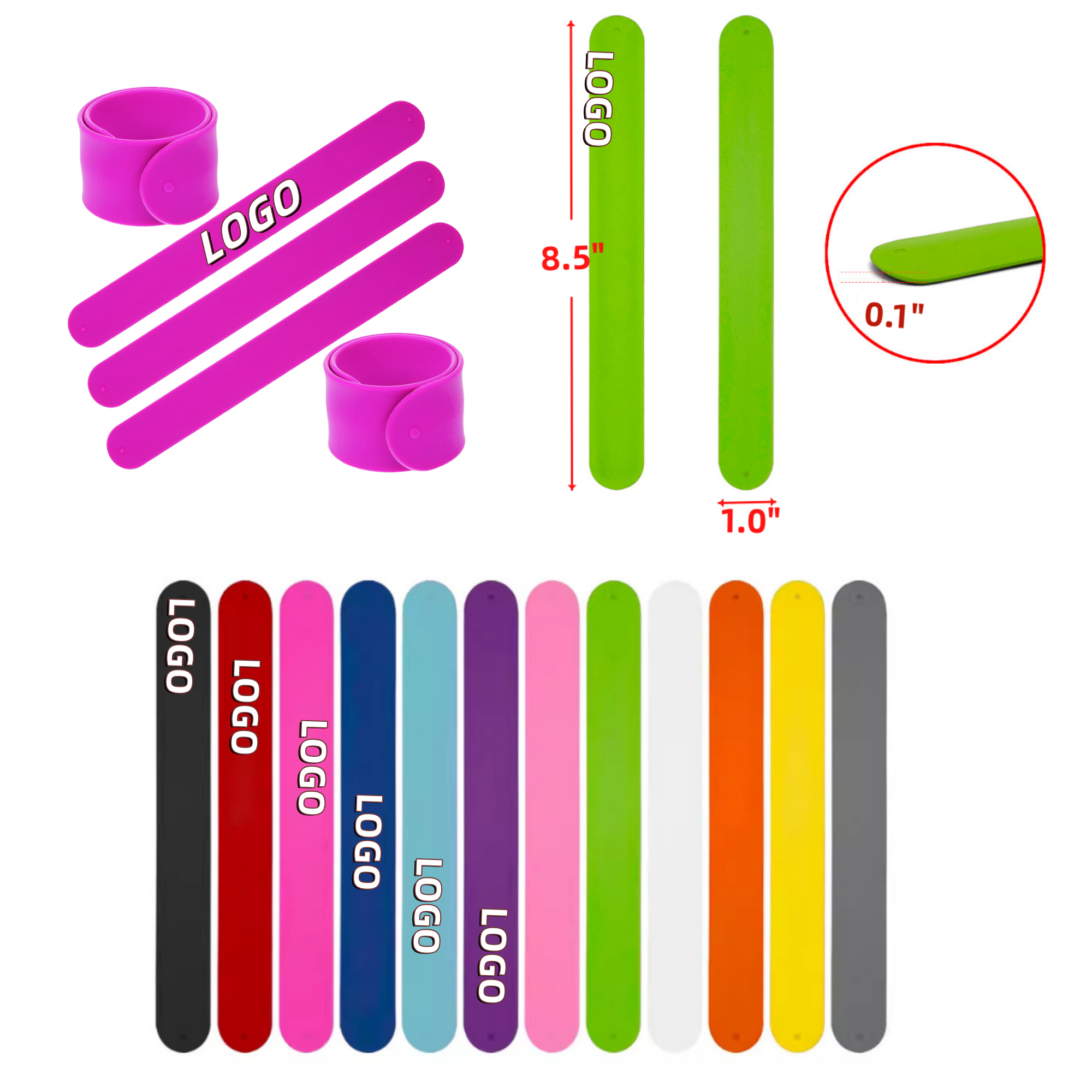 Silicone Clap Bracelet Hand Decoration Promo Gift Snap Band 2