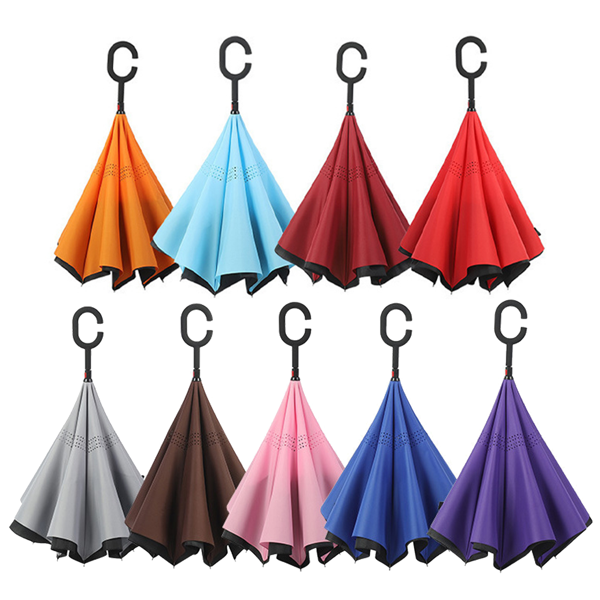 49" C Handle Hands-Free Inverted Umbrella 8