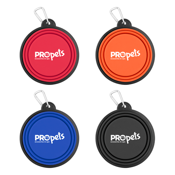 Collapsible Silicone Pet Bowl w/Carabiner