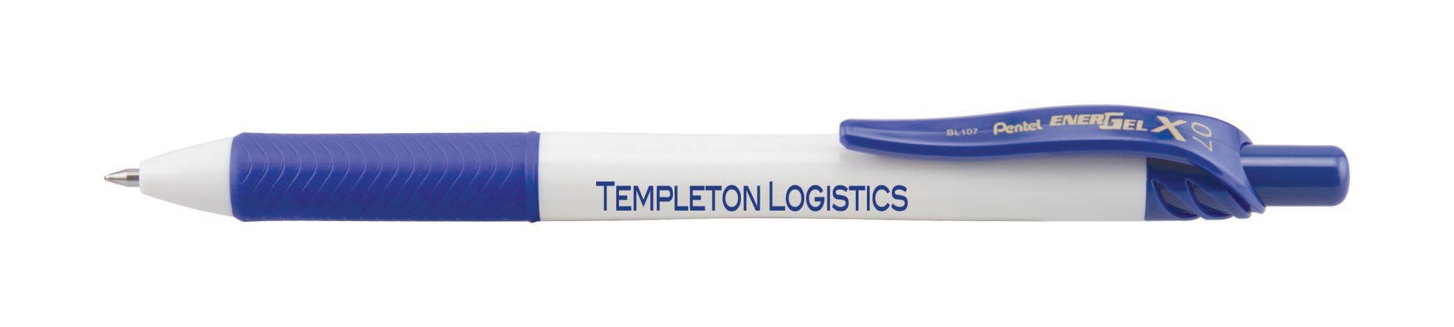 EnerGel-X® White Barrel Retractable Gel Ink Pen-Silk-Screen 4
