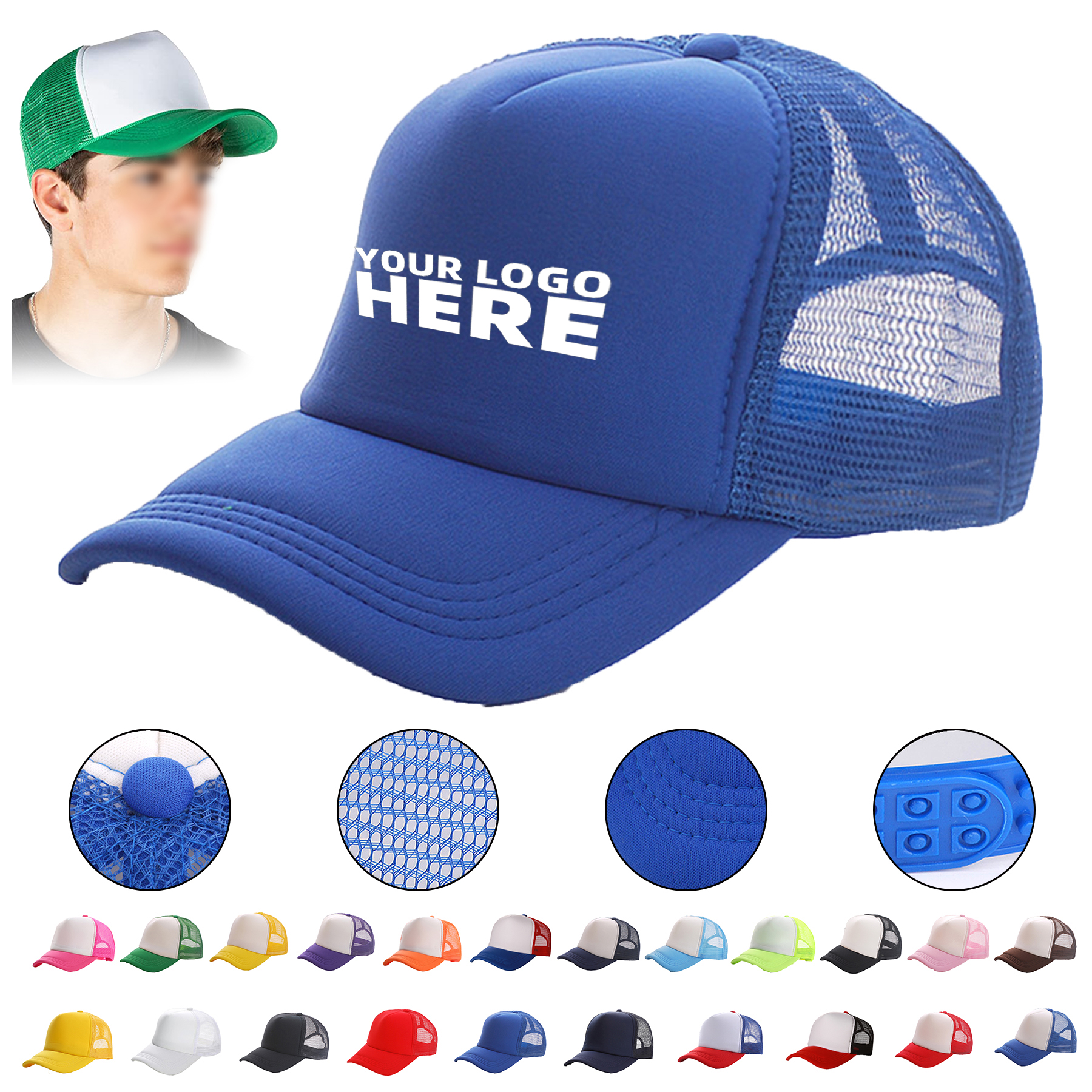 Summer Mesh Baseball Snap Back Cap