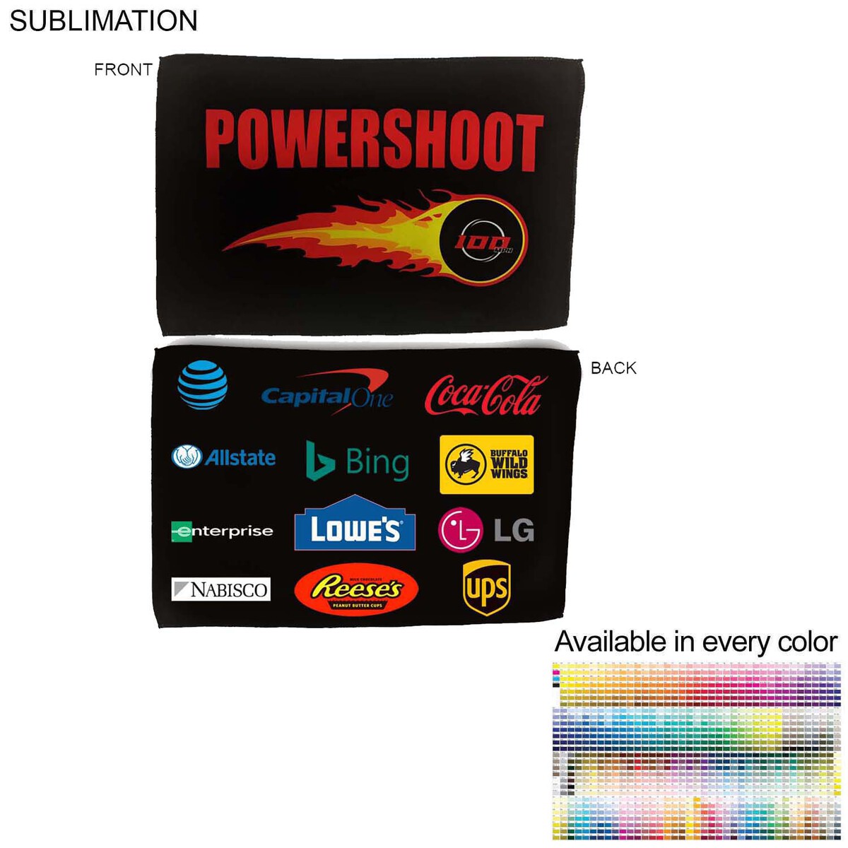fiel Microfiber Moisture Wicking Cooling Sports Suede 2- Sided Towel 12x18 Sublimated 2 sides #SU647-11