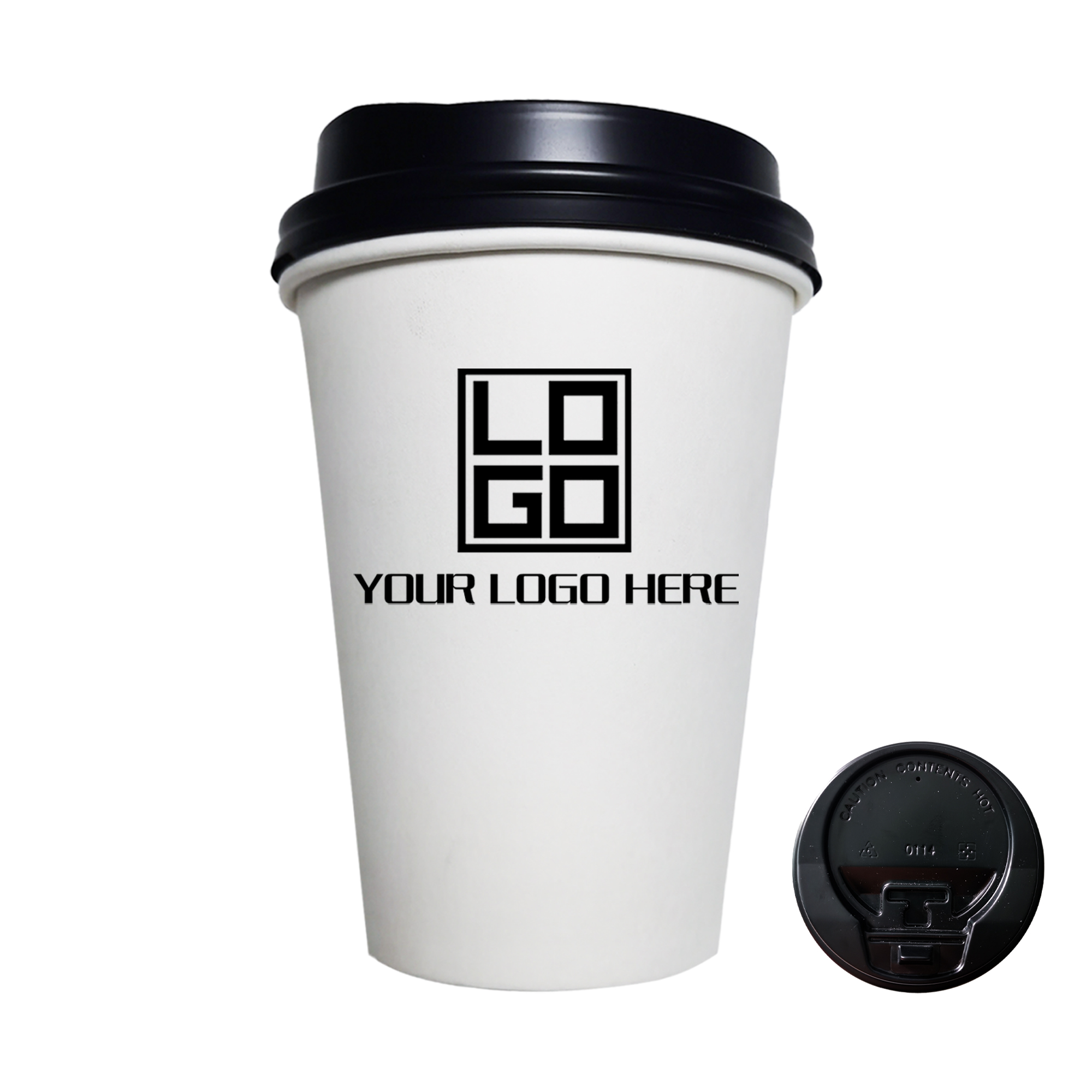 White Paper Hot/Cold Cup With Lid - 12 oz 4