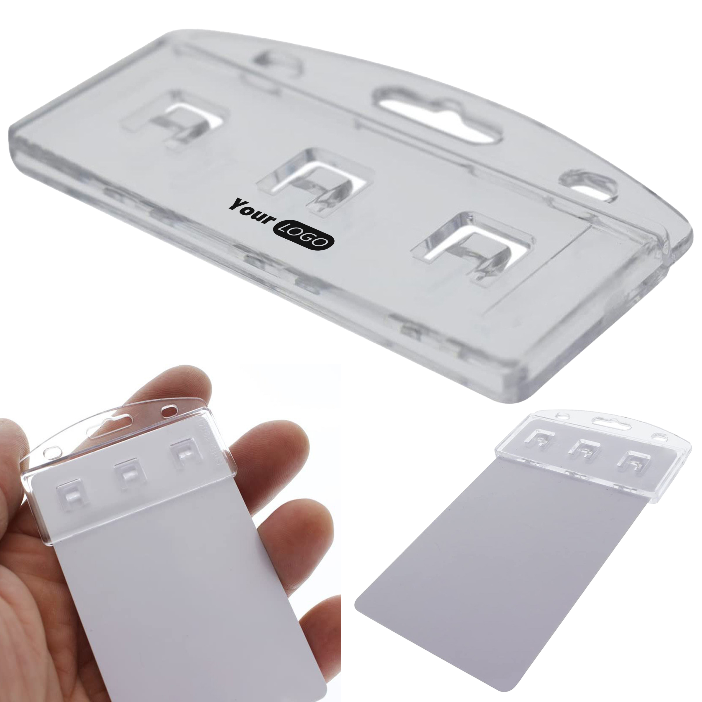 Plastic Translucent Frosted Id Card Holder Clip 7