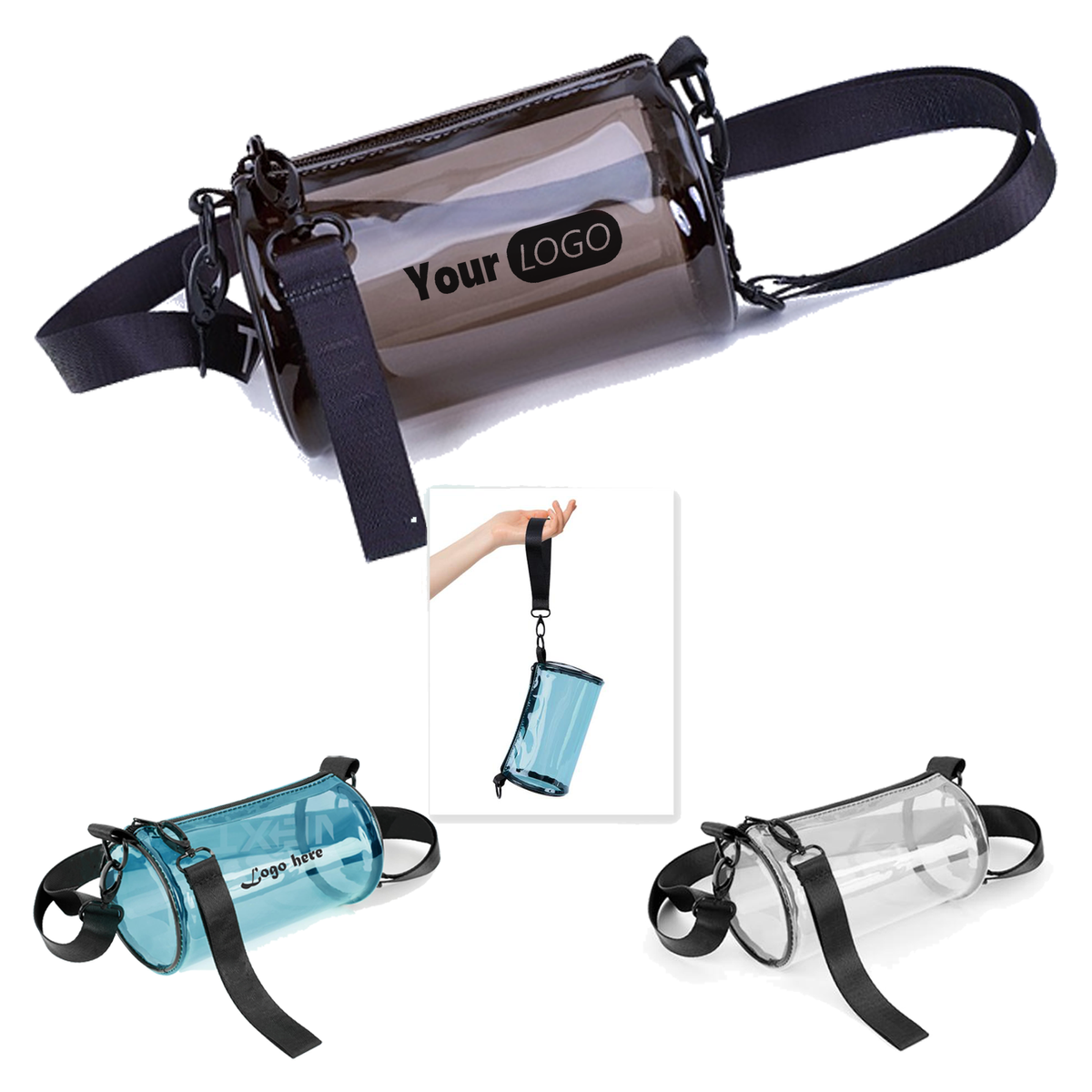 MOQ 10pcs Versa-Carry Clear Cylinder Bag 4