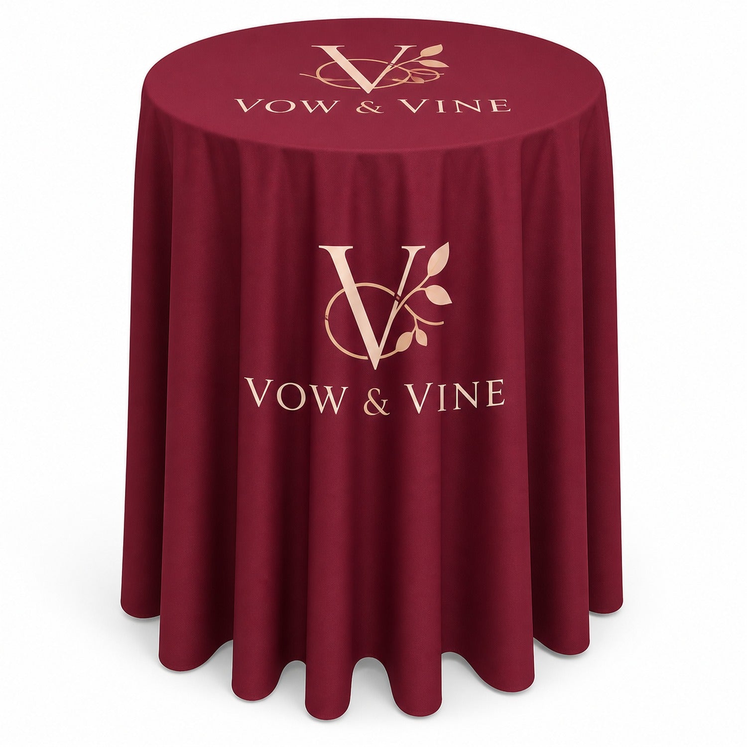 Sublimated Bar-Height Round Drape Table Throw