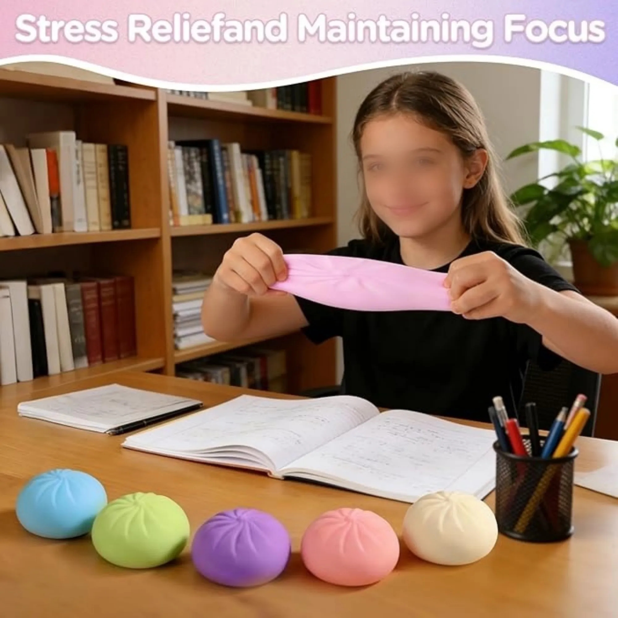 MOQ 12 Colorful Dumpling Stress Ball with Steamer Fidget Toy 22