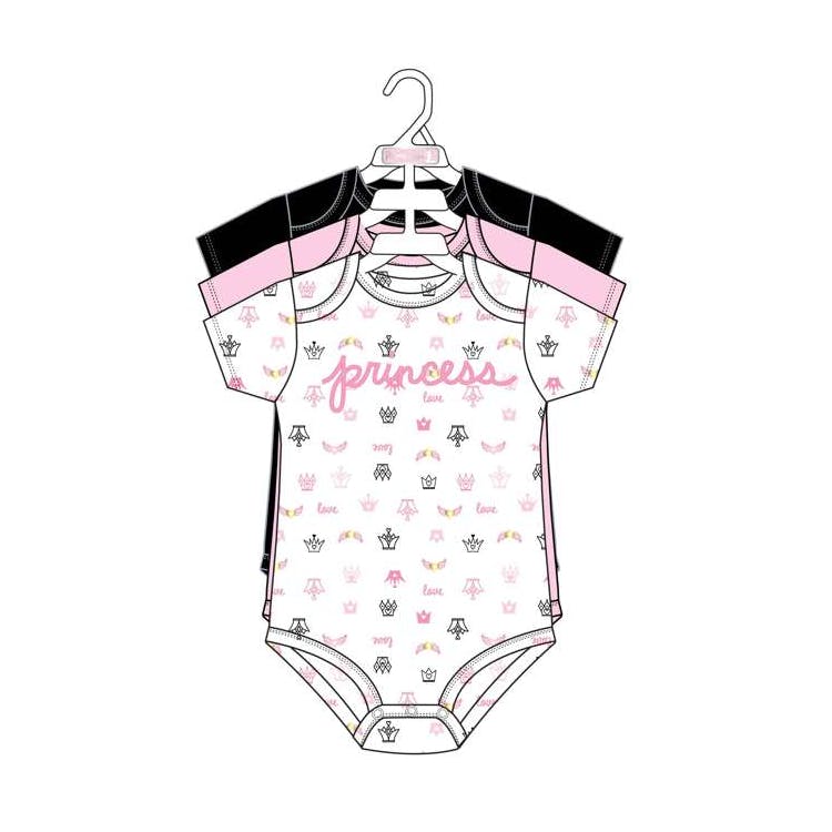 3pk Girls Short Sleeve Creepers Size 0-9M 3