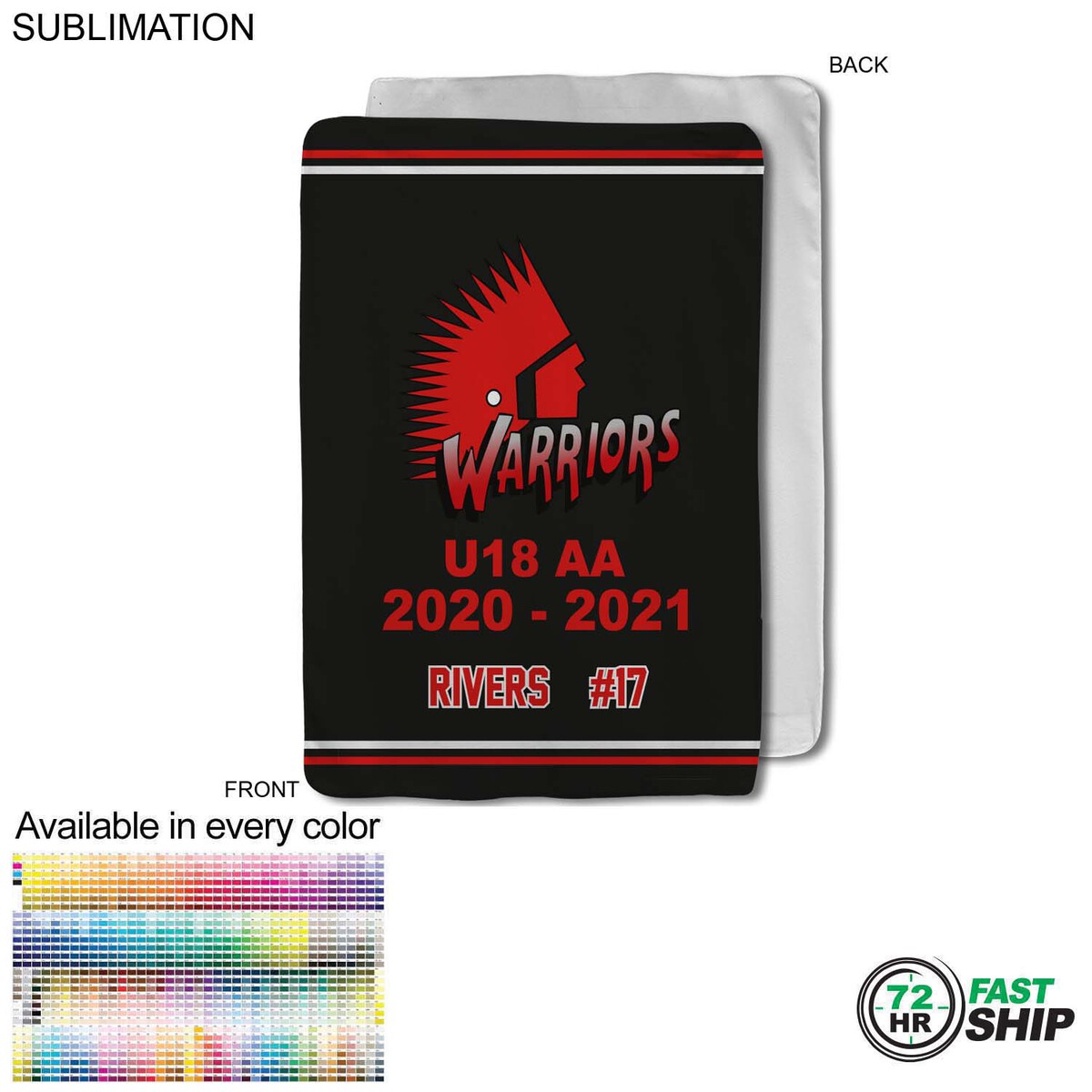 fiel 72 Hr Fast Ship - Team Blanket in Ultra Soft Microfleece 30x40 Lap blanket Sublimated #SU655-10