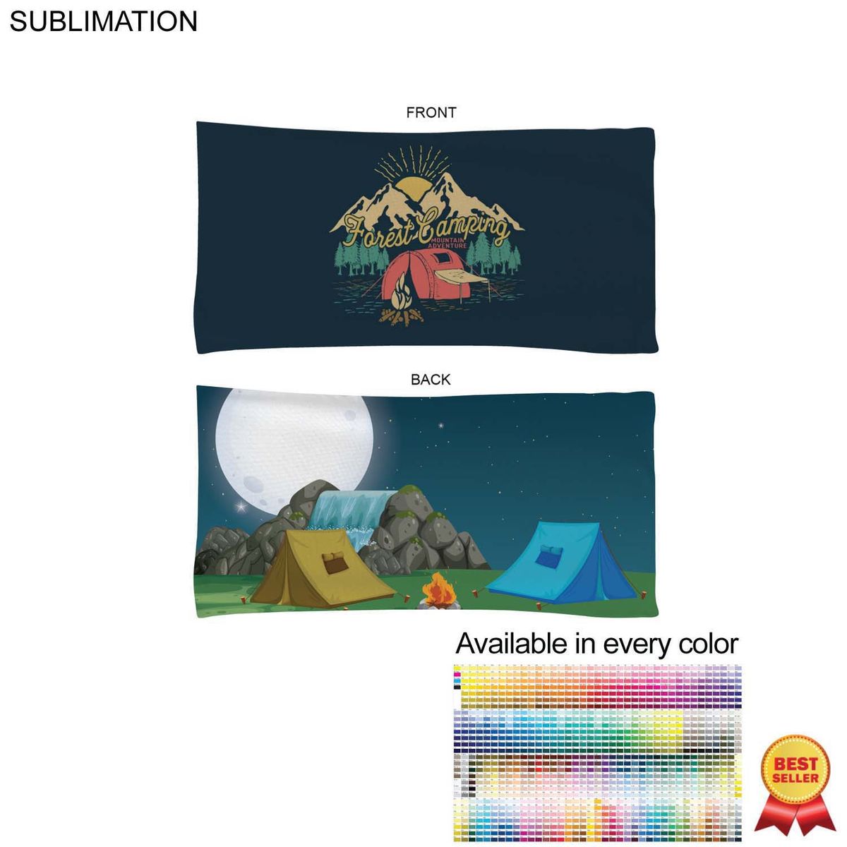 fiel Camping Towel in Absorbent and Compact Microfiber Dri-Lite Terry 22x44 Sublimated 2 sides #SU463W-13
