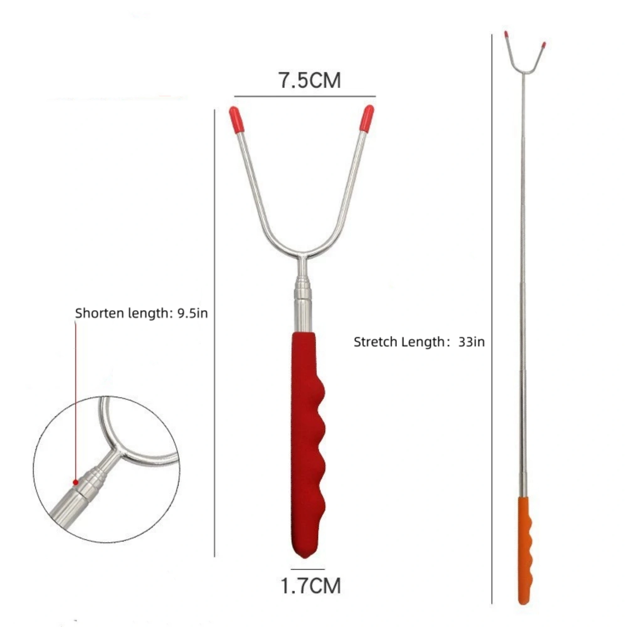 U-shaped telescopic barbecue fork 5