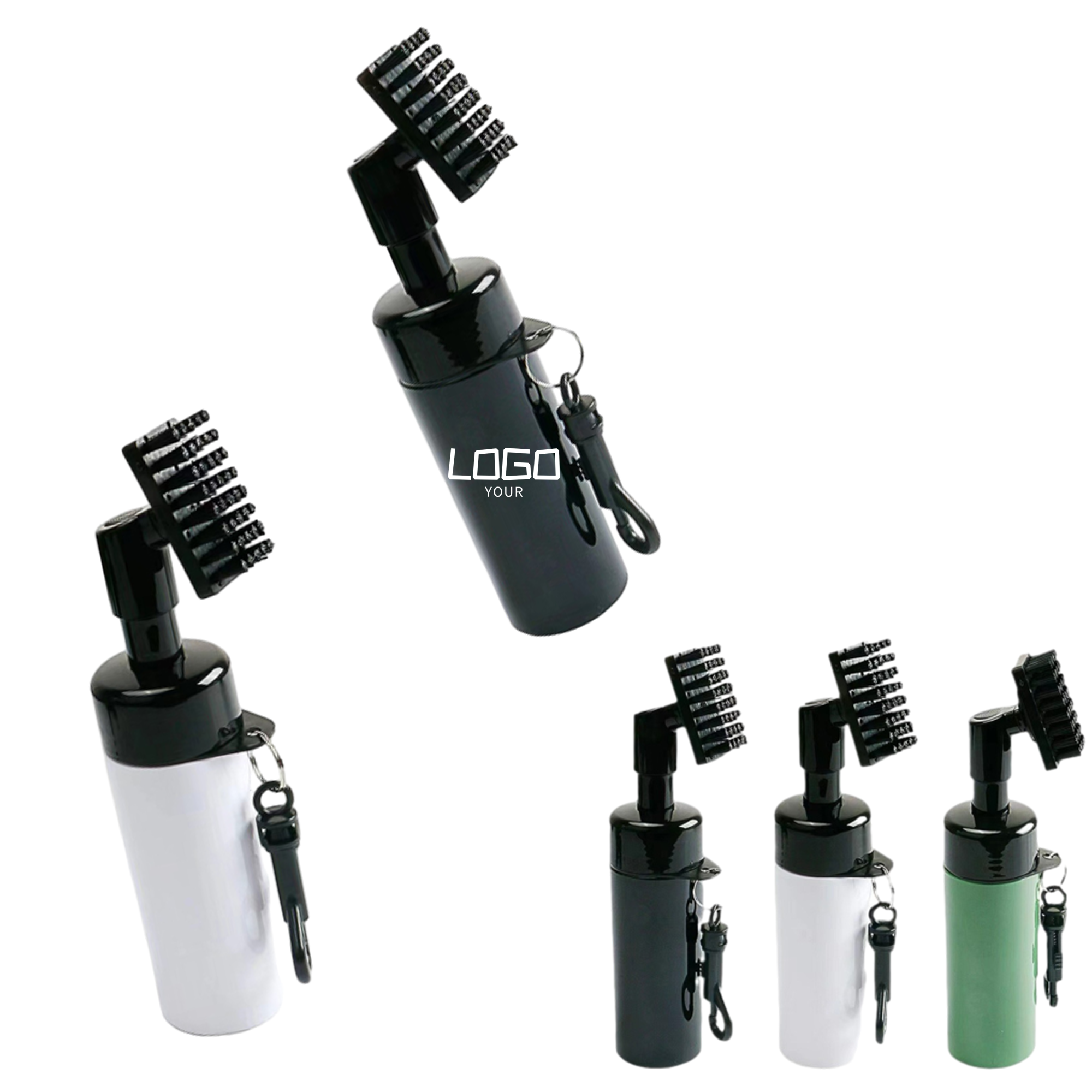 Retractable Nylon-Bristle Golf Ball Cleaner Brush 3