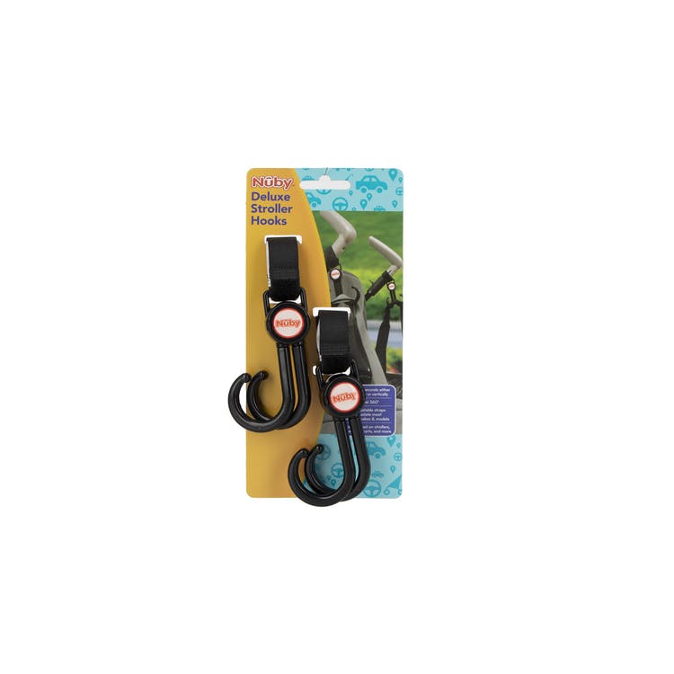 Nuby Double Stroller Hooks - 2 Pack Black 3