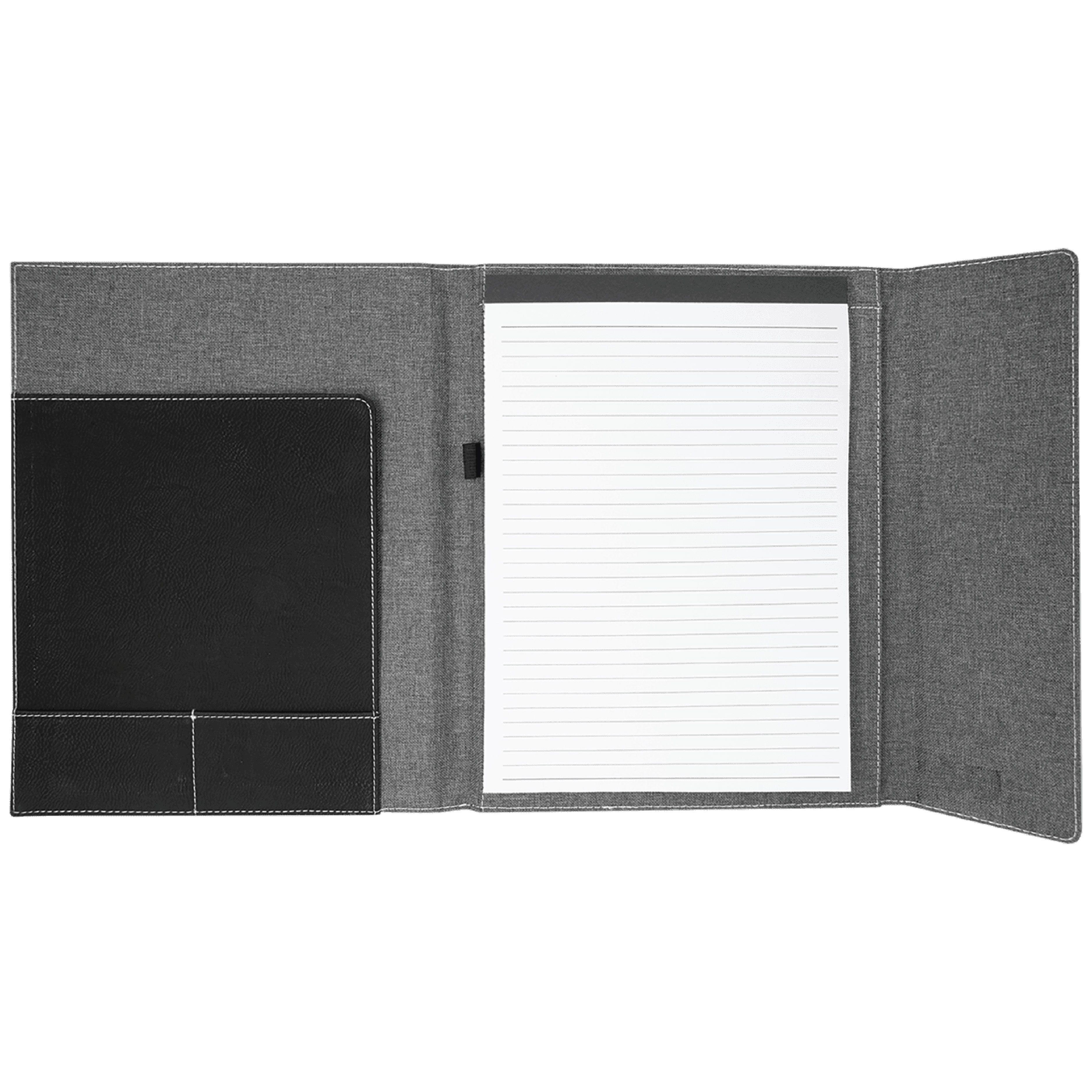 9" x 12" Black/Silver Leatherette & Gray Canvas Portfolio 11